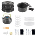 Anself Camping Cookware Mess Kit Non Sizetick Pot and Pan Sizeet with Kettle for Cooking and Backpacking