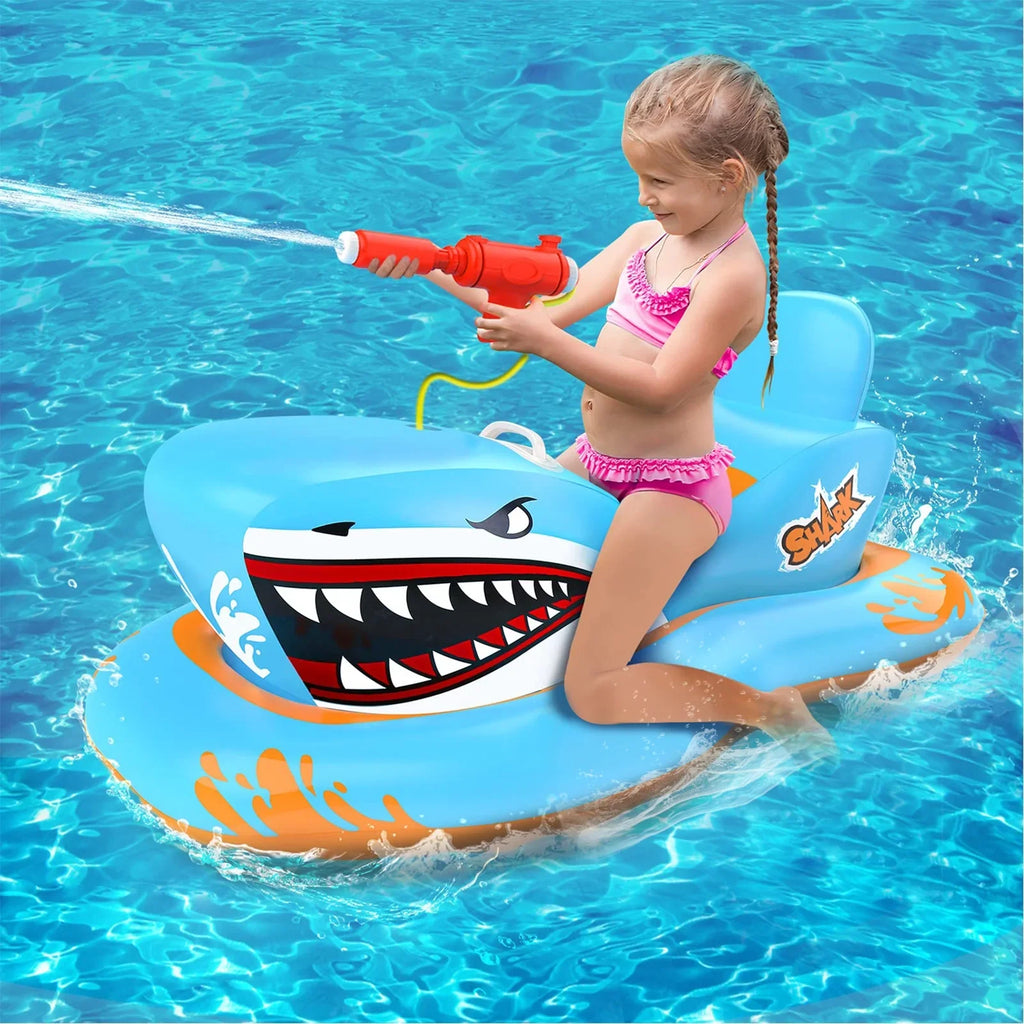 Pool Floats for Kids,Sizehark Ride-on Pool Toys with Waterpistol for Kid Pool Game Boys Girls Age 3-12