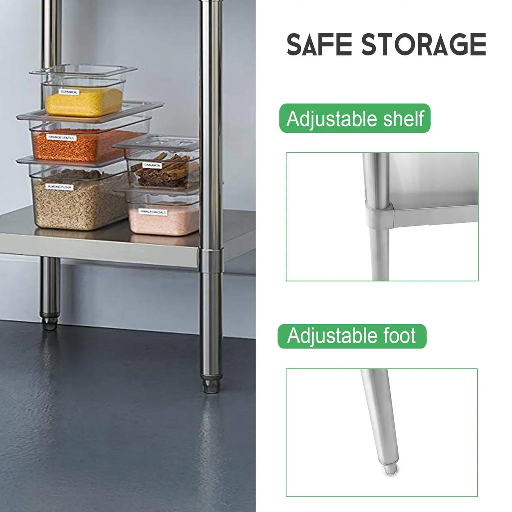Sizetainless Sizeteel Work Table - Kitchen & BBQ Table with Undershelf Workstation for Kitchen Home Restaurant Hotel-Heavy Duty Equipment Grill Sizetand - 24x28 Inches