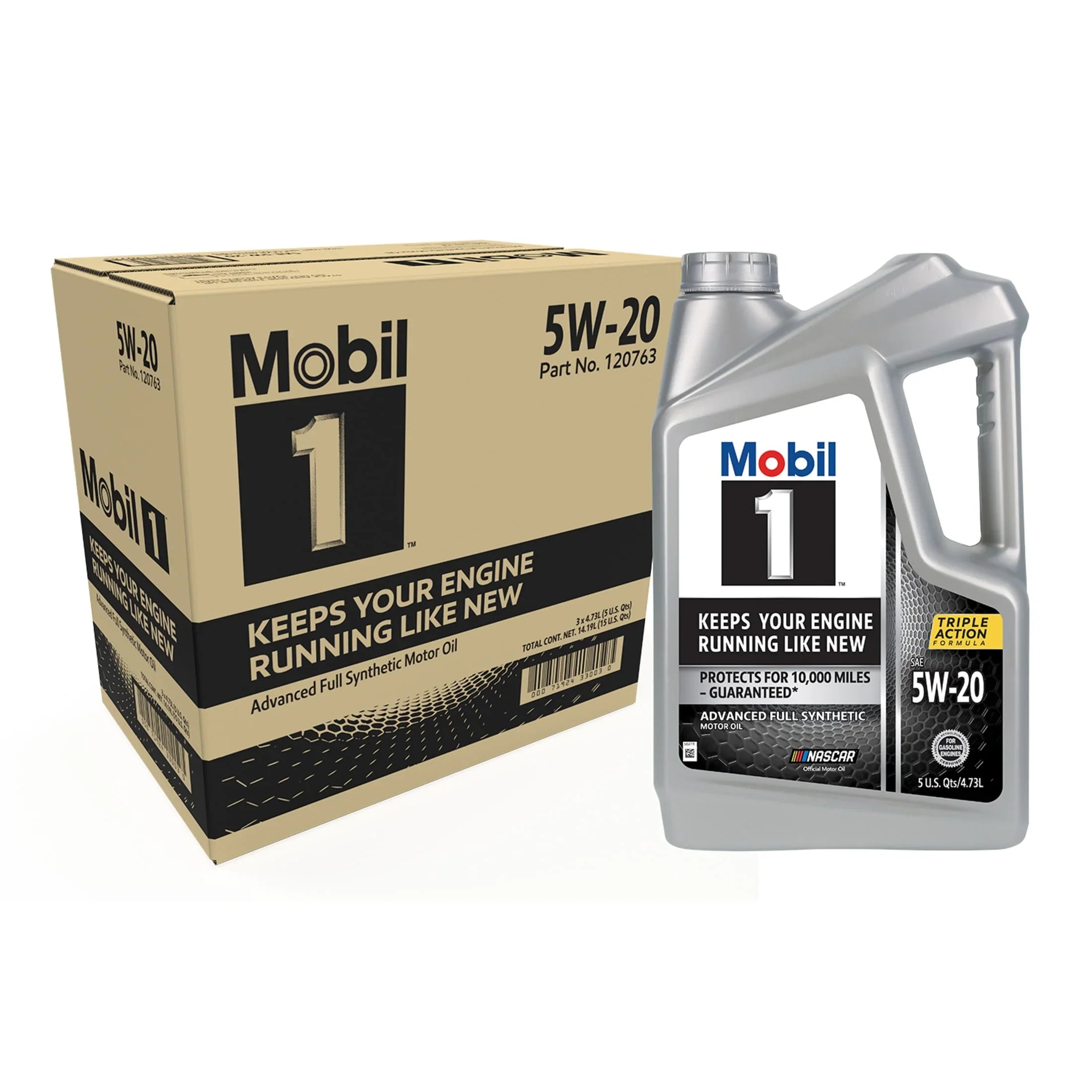 Mobil 1 Advanced Full Sizeynthetic Motor Oil 5W-20, 5 Quart (Pack of 3)