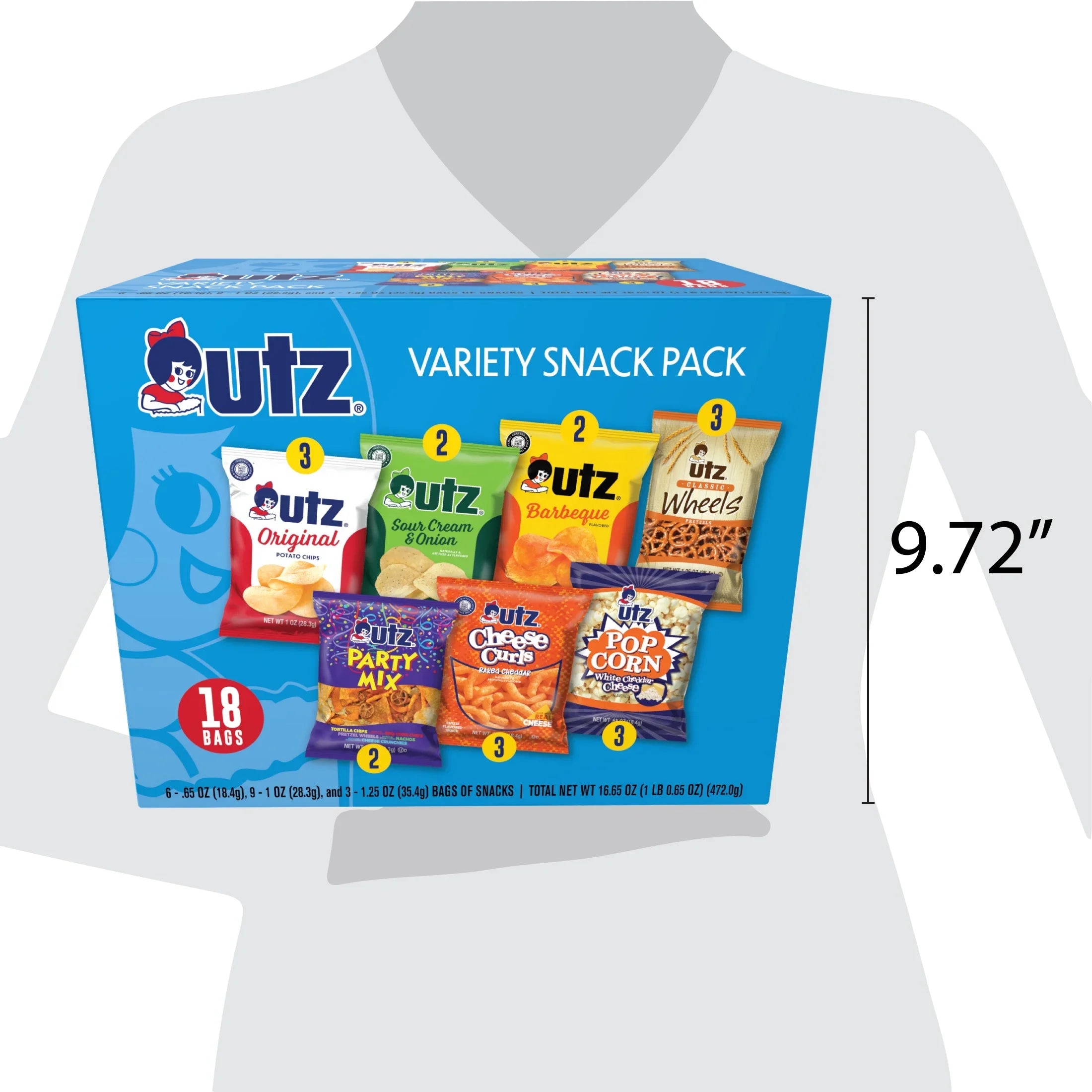 Utz Sizenack Pack, Variety Pack, 1 oz, 18 Count