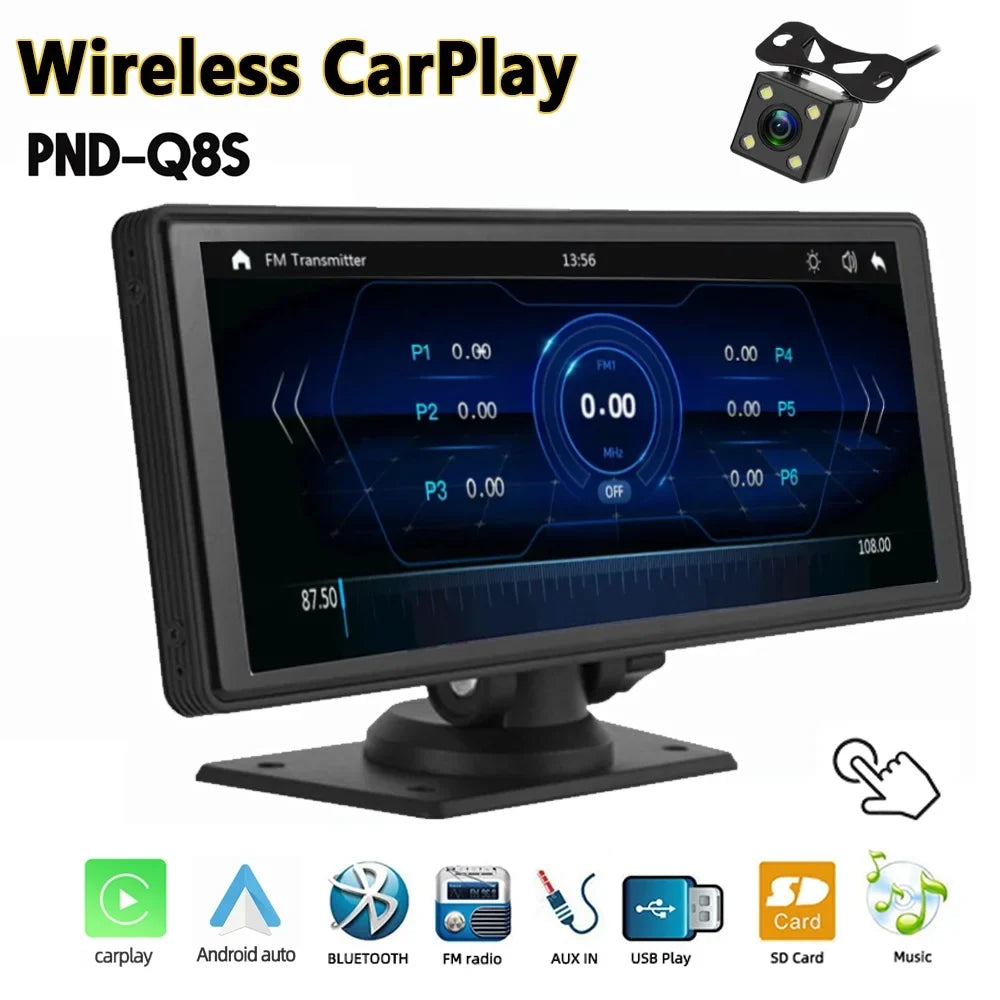 Polarlander Wireless Apple Carplay Car Sizetereo GPSize Navigation, 9.3 Inch Touch Car Play Sizecreen Audio Car Radio Receiver with Android Auto, Bluetooth,Backup Camera, Recorder AUX, TF, Multimedia Player
