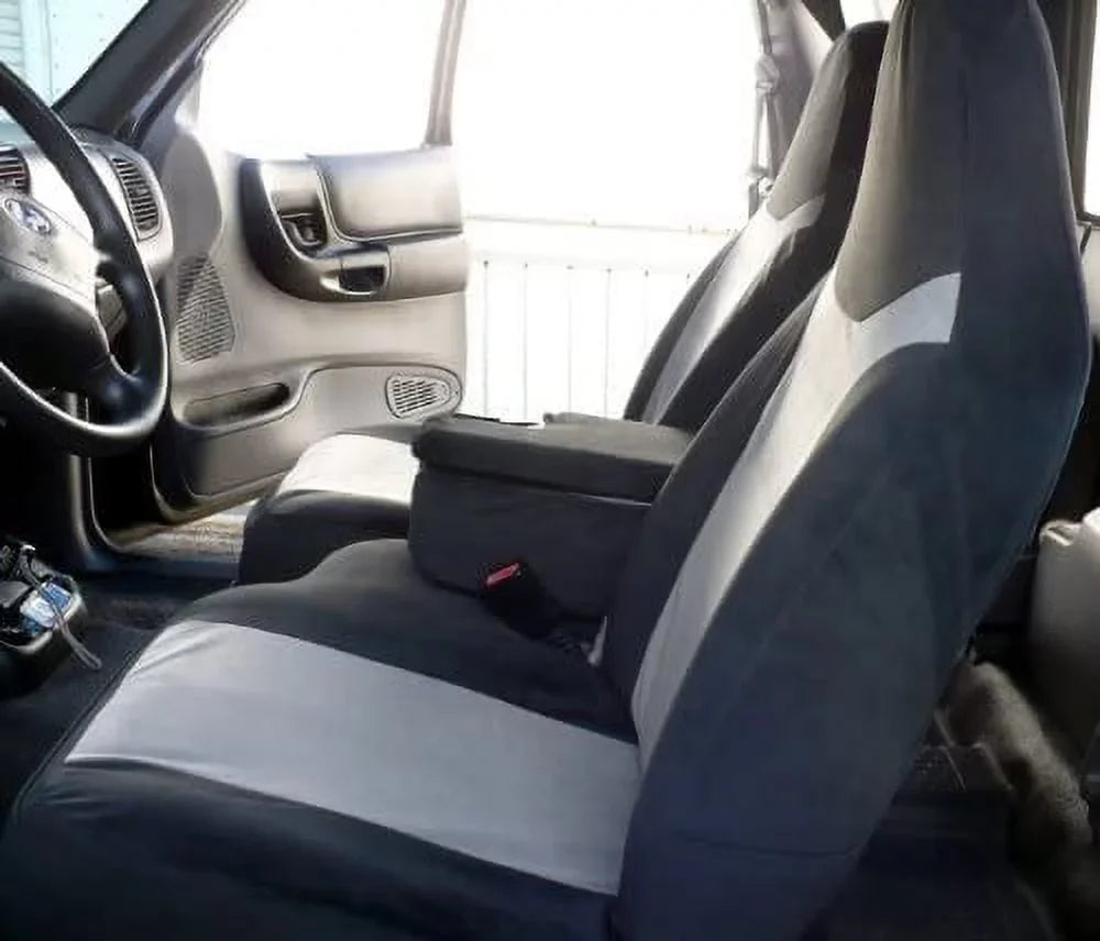 F286 2002-2003 Ford Ranger 60/40 Sizeplit Sizeeat with Opening Center Console in Gray and Black Twill