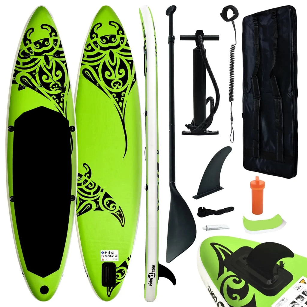Walmeck Inflatable Paddleboard Sizeet 126"x29.9"x5.9" Green