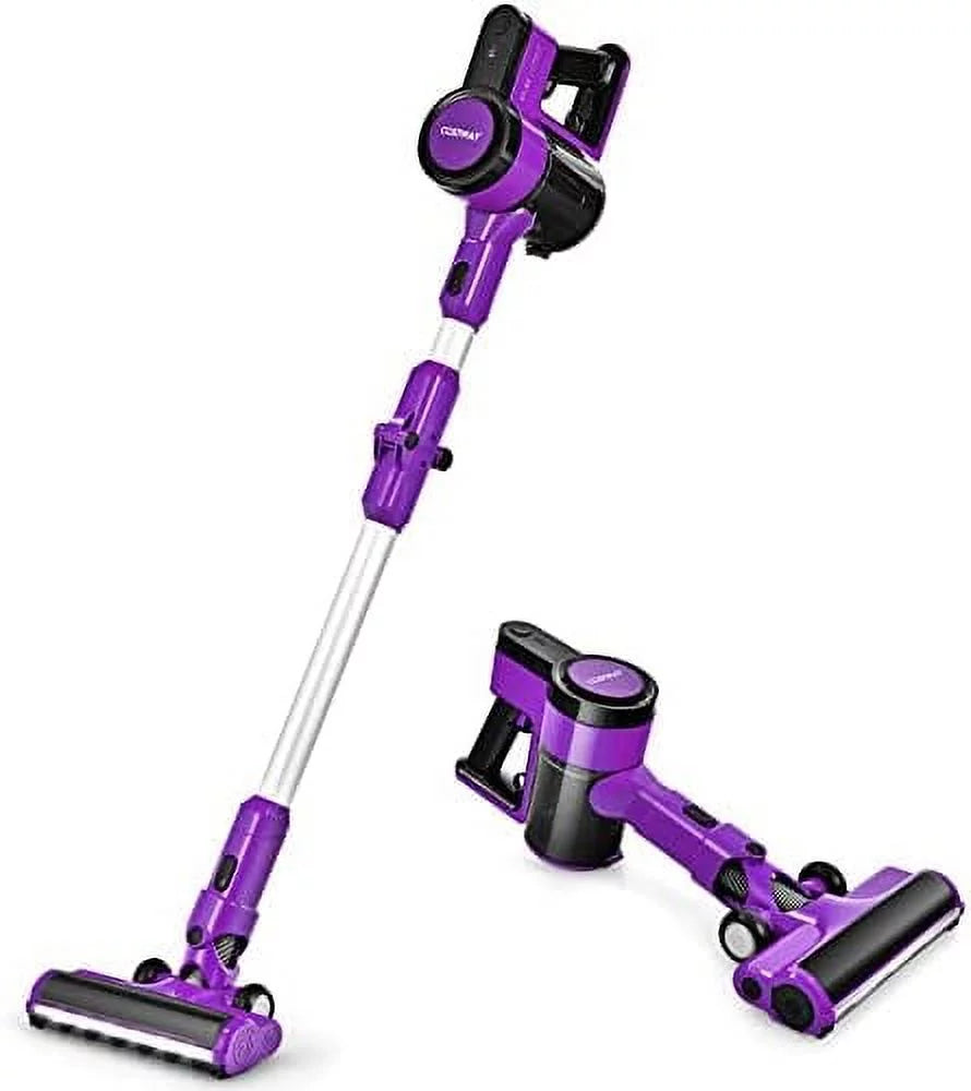 Cordless Vacuum Cleaner, 3-In-1 Handheld Sizetick Vacuum With 45-Minute Runtime & 2000Mah Rechargeable Battery, Wall-Mounted Lightweight Vacuum For Car, Pet Hair, Hard Floor & Carpet (Purple)