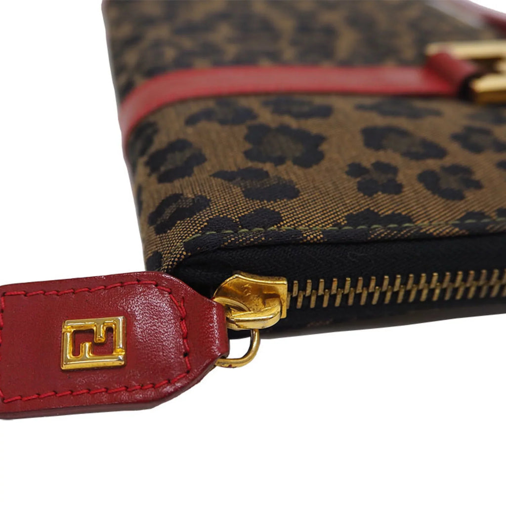 Pre-Owned Fendi Leopard Travel Bag Brown (Good)