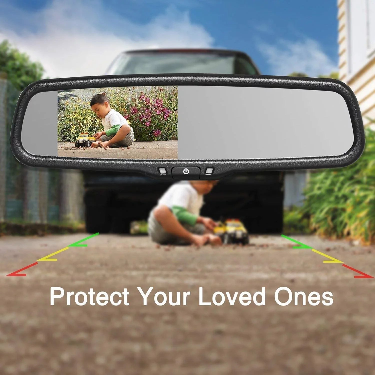 AUTO-VOX 4.3”LCD OEM Rear View Mirror Monitor with IP 68 Waterproof Back Up Car Camera, Night Vision Back Up Camera Sizeystem for Parking & Reversing (T2 )