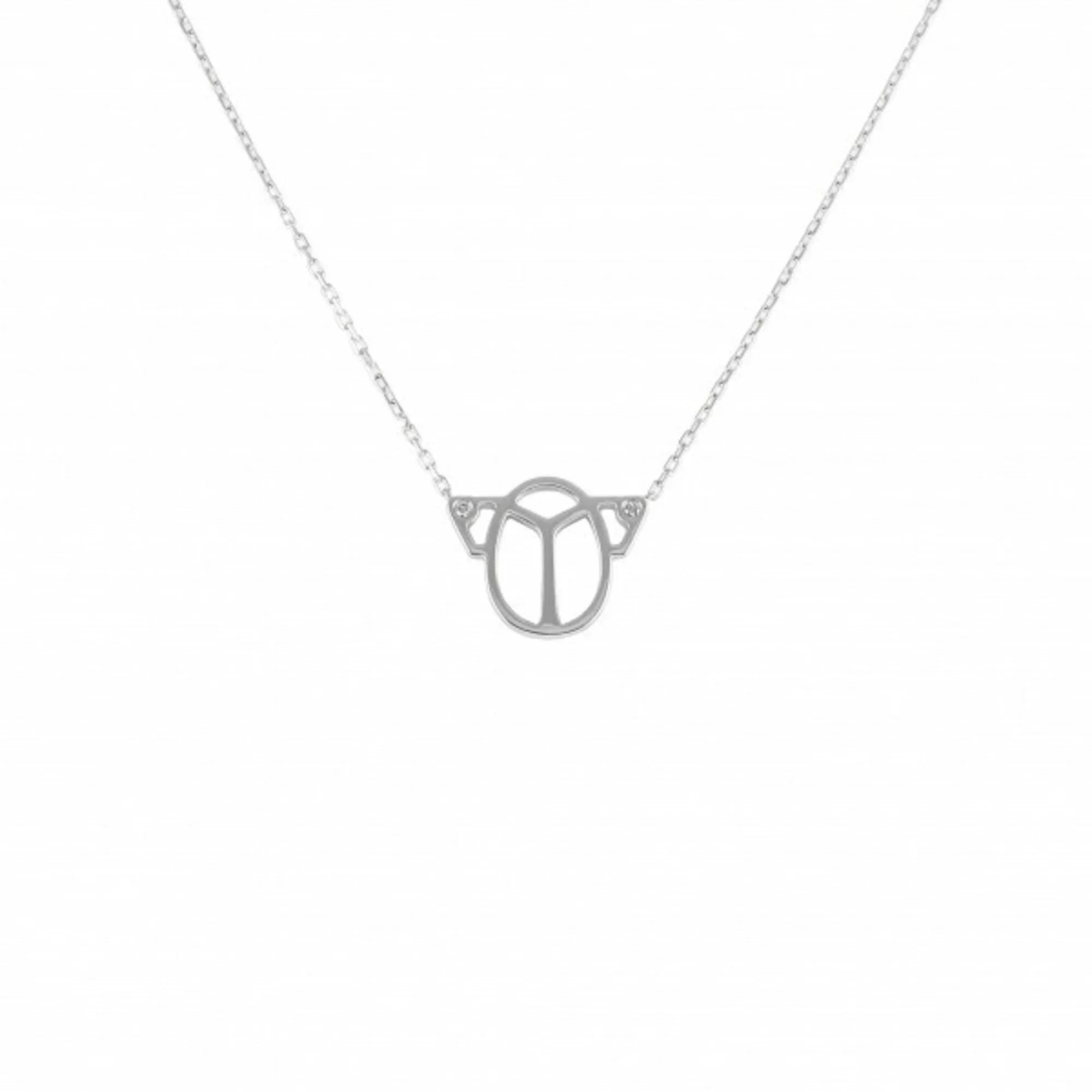 Pre-Owned Cartier Sizecarab 2PD Necklace/Pendant K18WG Ivory gold (Good)