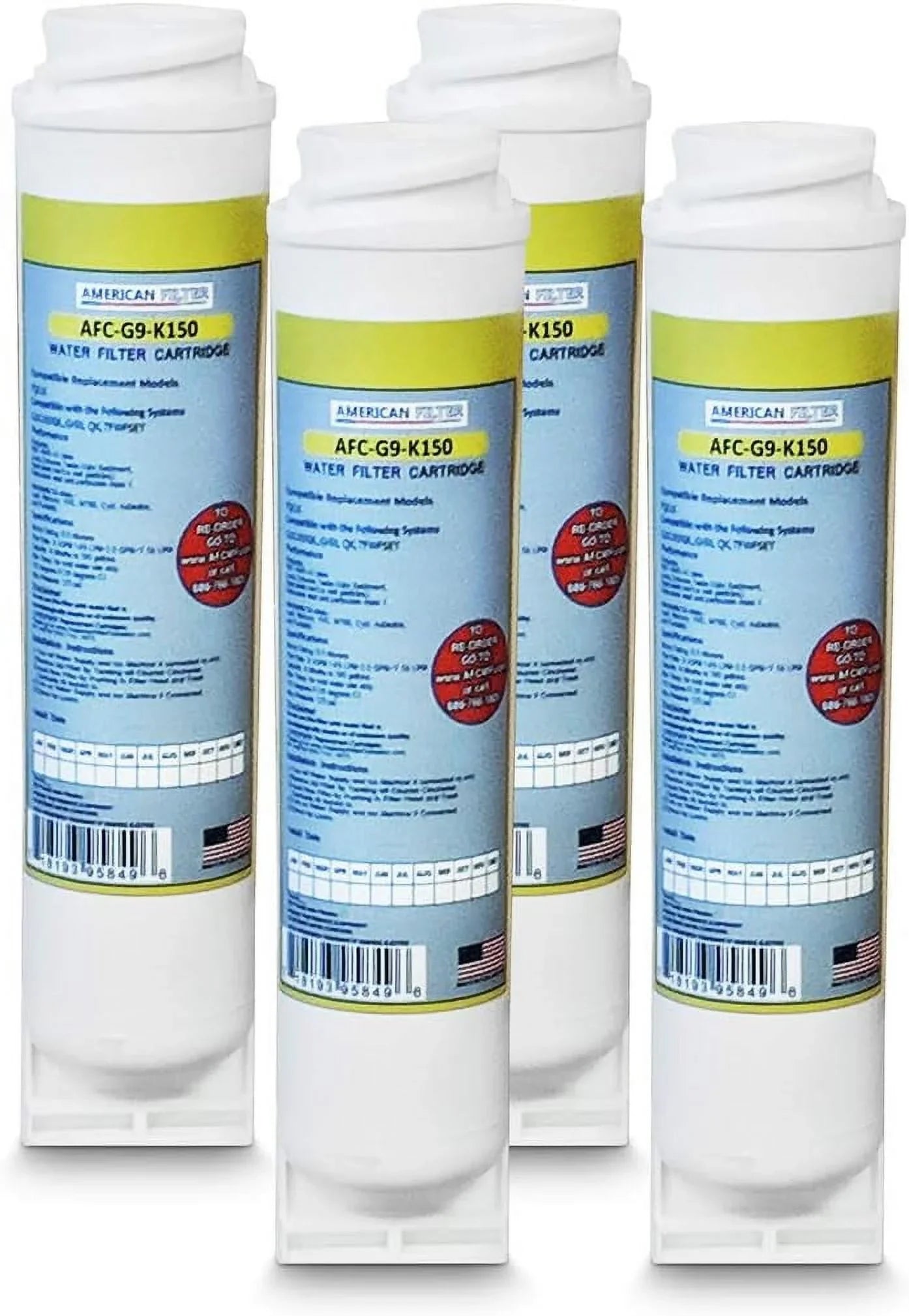 AFC Brand, Water Filter, Model # AFC-G9-K15, Compatible With (R) FQK1K Filters 4-Pack