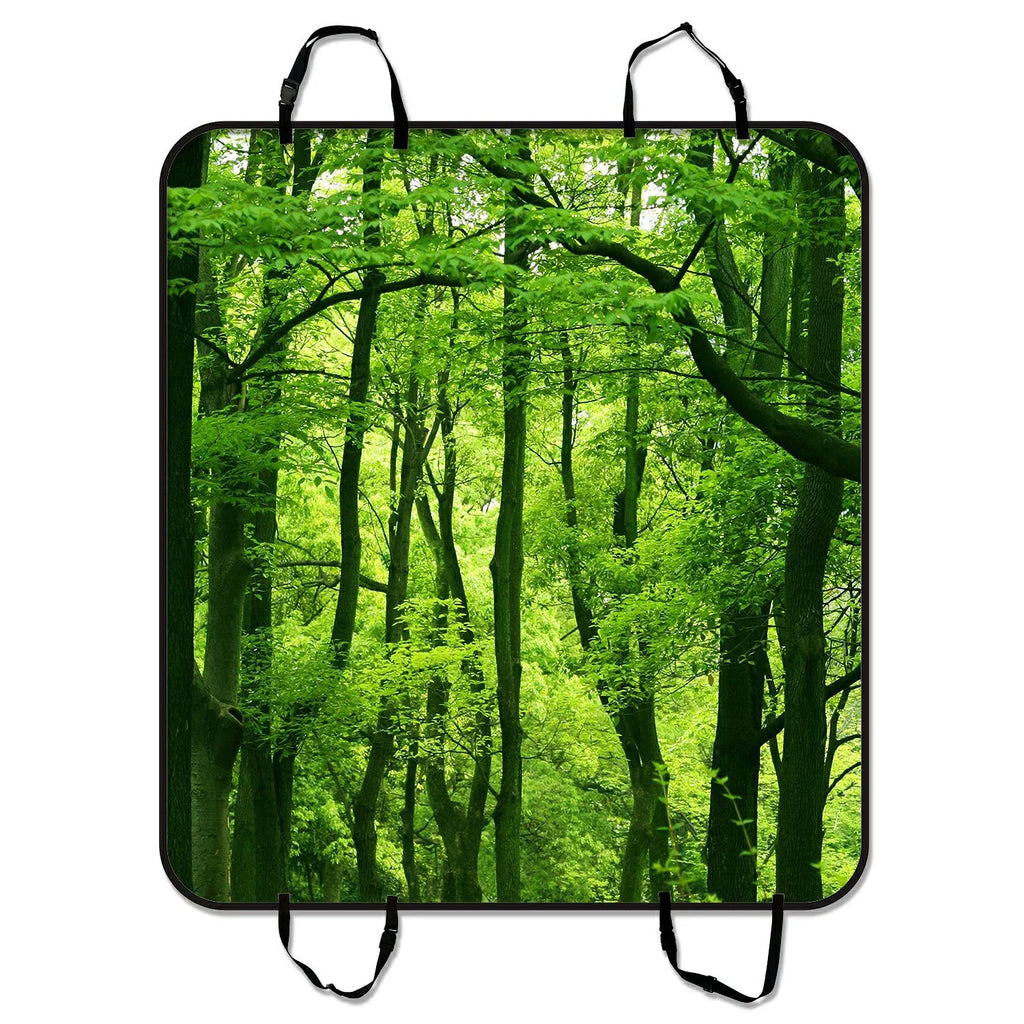 GCKG Beautiful Fresh Green Forest Pet Car Sizeeat Cover Dog Car Sizeeat Mat Hammock Cargo Mat Trunk Mat For Cars Trucks and SizeUV 54x60 inches