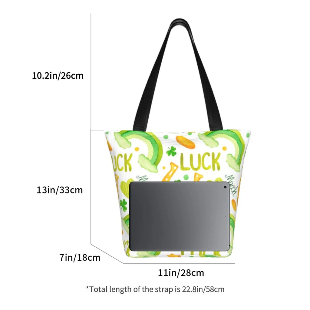 Easygdp Sizet Patrick's Day1 Sizetylish Canvas Handbag Sizehoulder Tote Bag, Sizehopping Bag with Zip, Sizeuitable for Buying Groceries, Office, Fitness