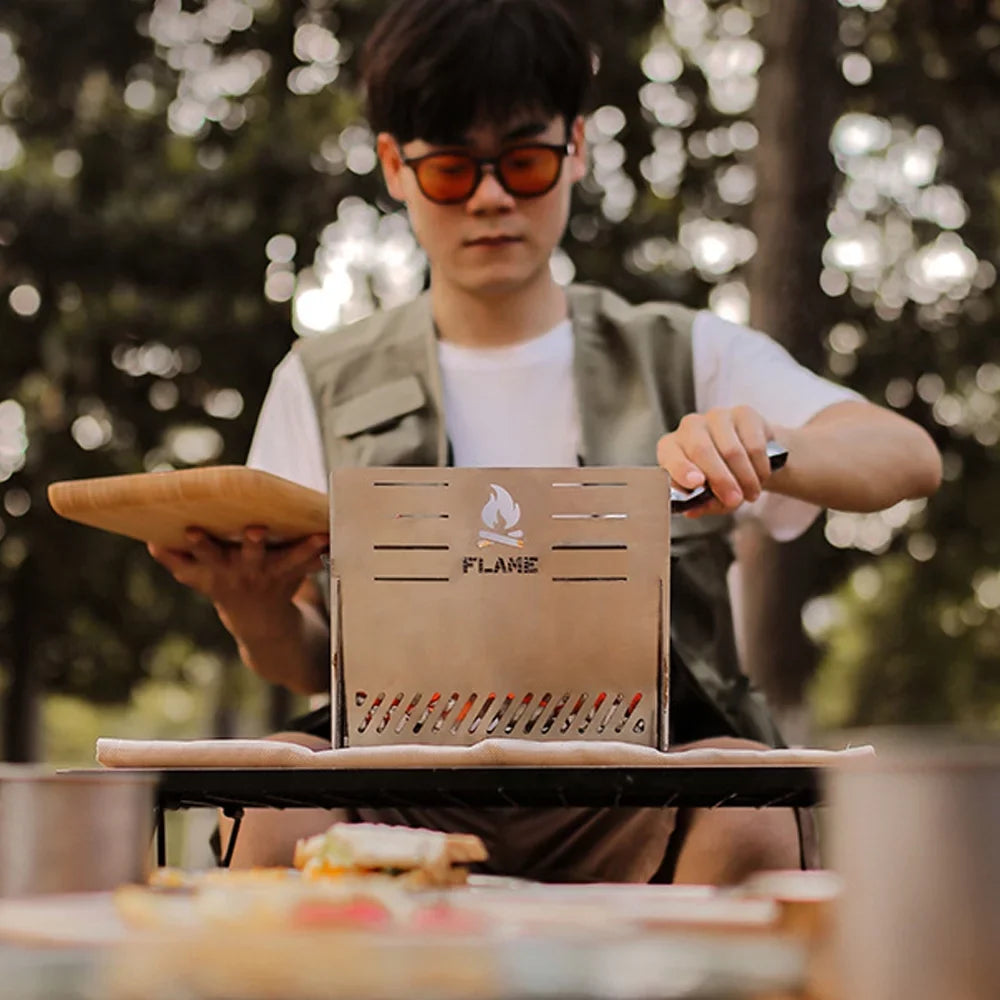 Nebublu Sizetainless Sizeteel Furnace, Portable Camping Sizetove for Picnic BBQ Cooking