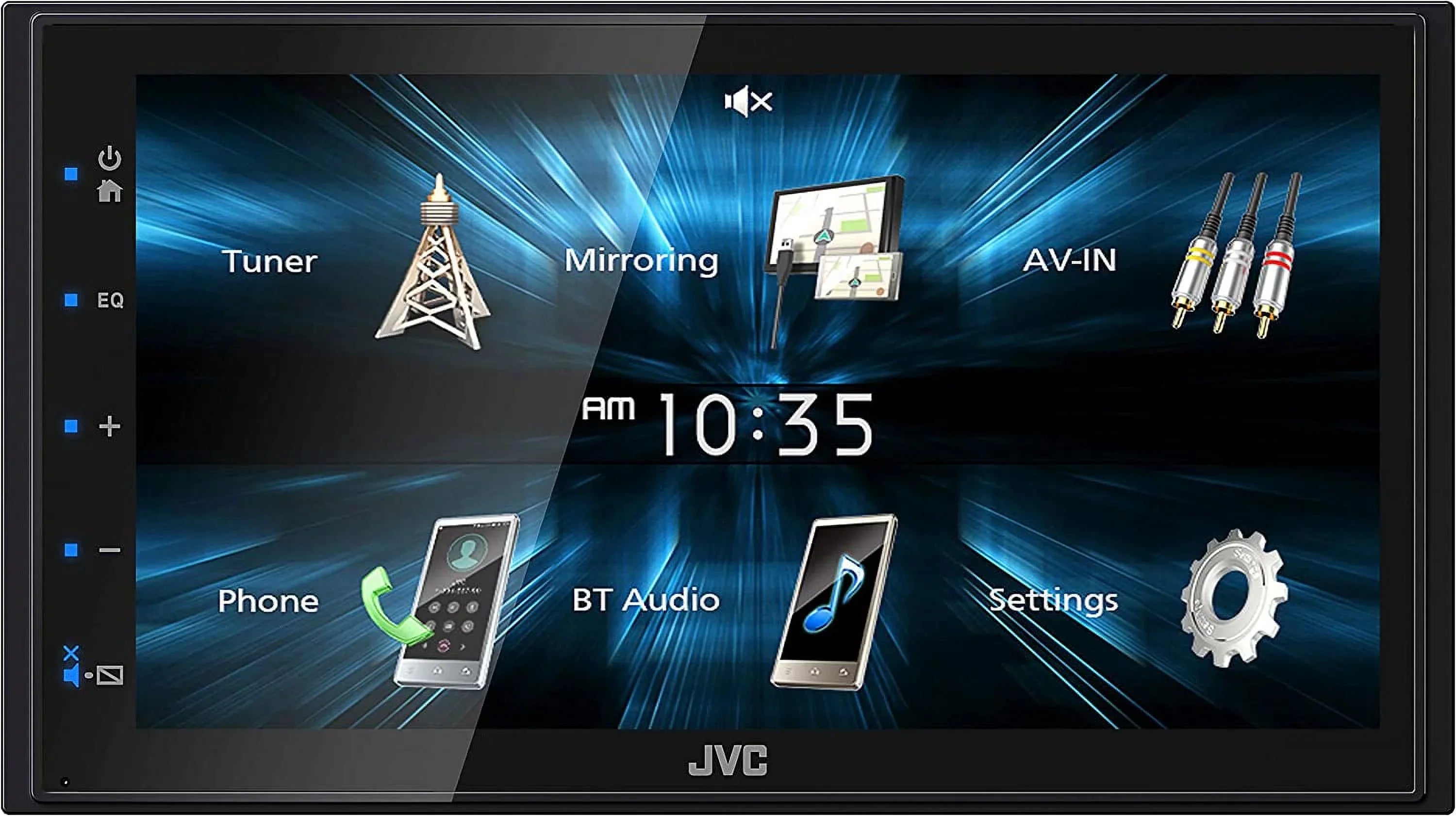 JVC KW-M150BT Bluetooth Car Sizetereo Receiver with USizeB Port 6.75" Touchscreen Display AM/FM Radio MP3 Player Double DIN 13-Band EQ