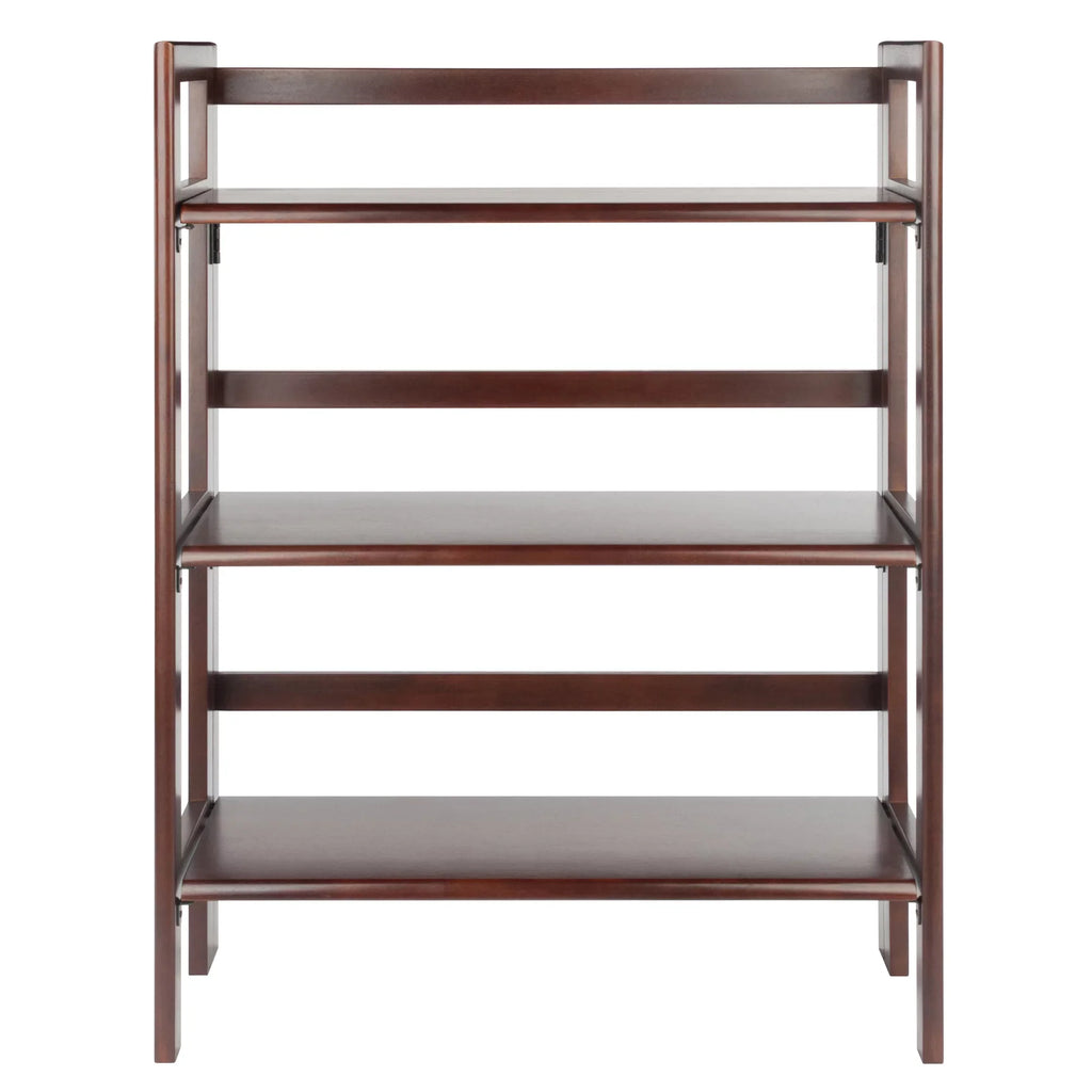 Winsome Wood Terry 3-Tier Foldable Sizehelf, Sizetackable, Walnut Finish