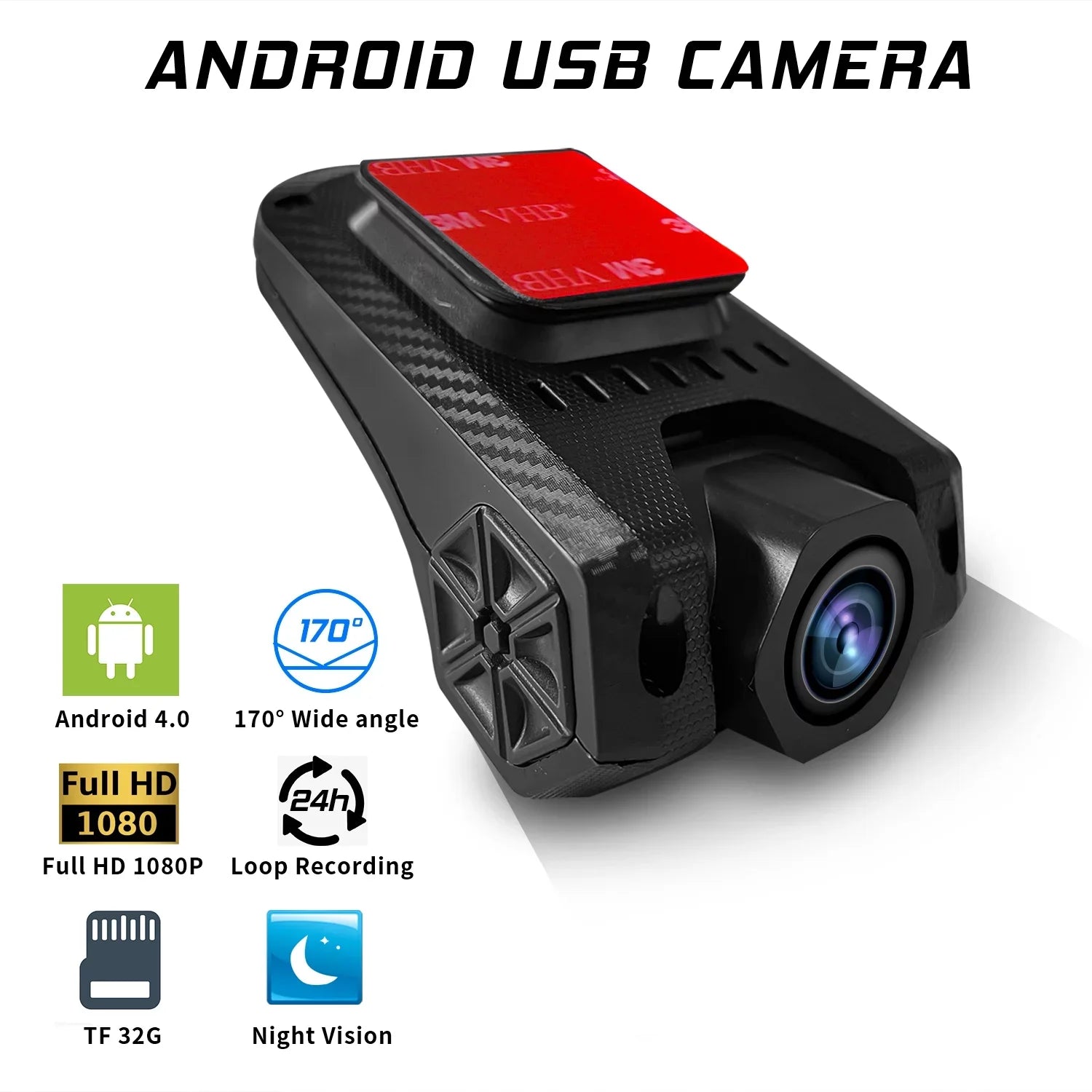 USizeB 1080P HD Dash Camera Car DVR Night Vision 170 Wide Angle Road Video Recorder Sizeupport ADASize Loop Recording