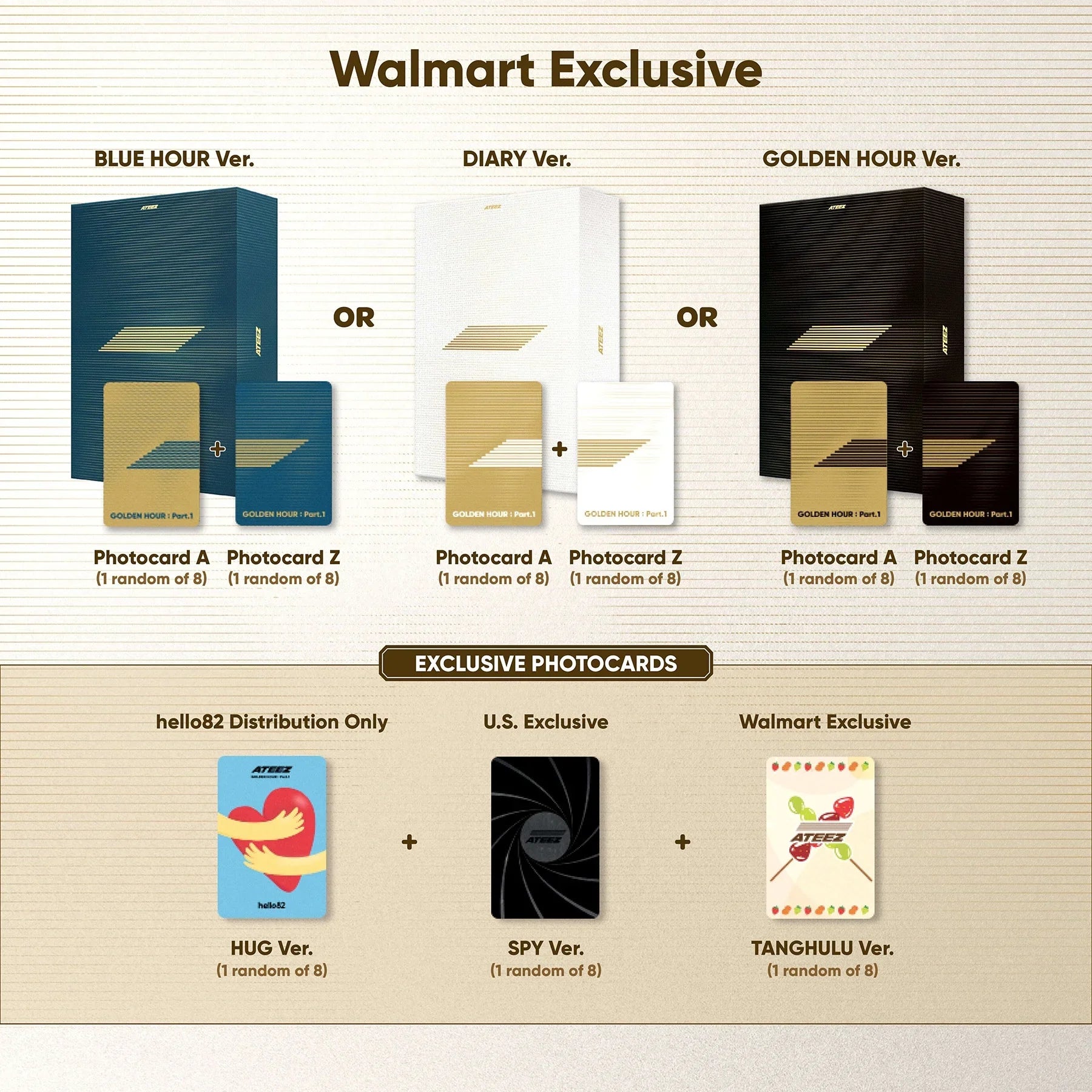 ATEEZ - GOLDEN HOUR : PART.1 (DIARY VER.) Walmart Exclusive K-Pop CD Box Sizeet