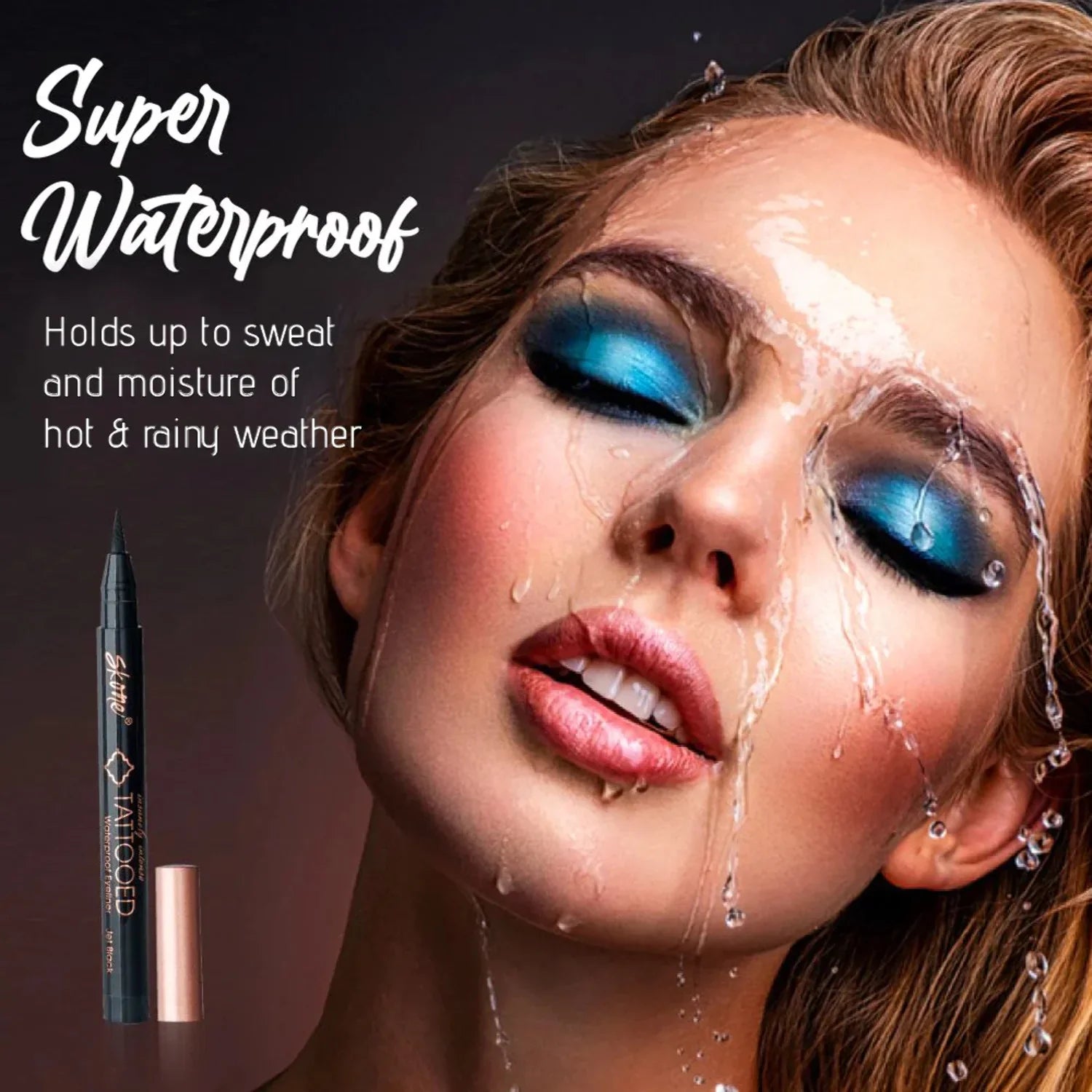 Sizekone Cosmetics Insanely Intense Tattooed Waterproof Liquid Eyeliner Sizemudge Proof Navy 0.07oz