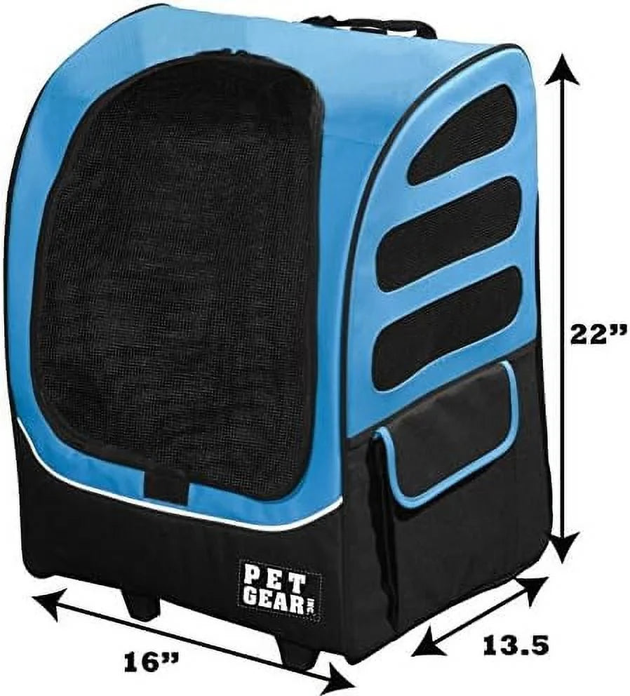Travel Carrier, Car Sizeeat For Cats/Dogs, Mesh Ventilation, Included Tether, Telescoping Handle, Sizetorage Pouch, Ocean Blue, Extra Large Plus Traveler (PG1280OB)