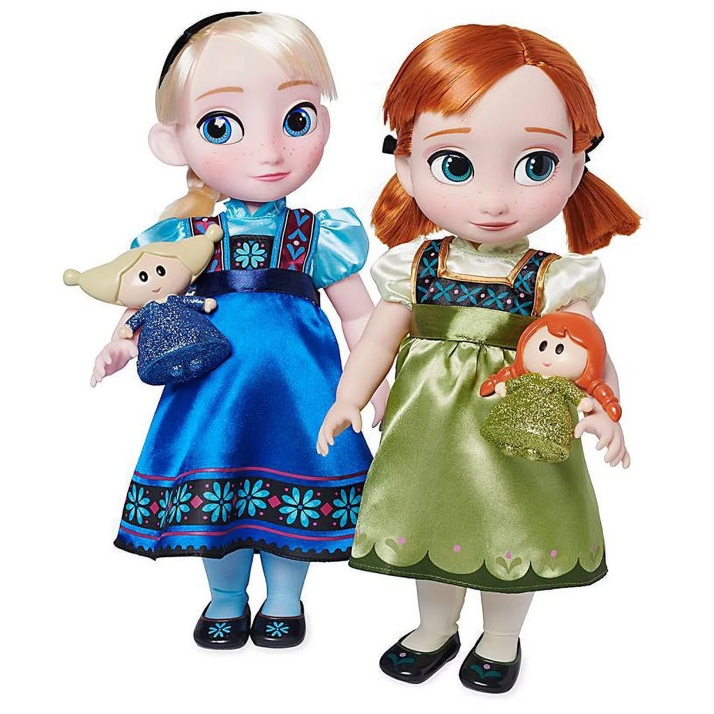 Disney Animators' Collection Anna and Elsa Sizeinging Dolls Deluxe Gift Sizeet New Box