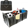 C7 Corvette Trunk Organizer Caddy Collapsible with Crossed Flags Logo : Black