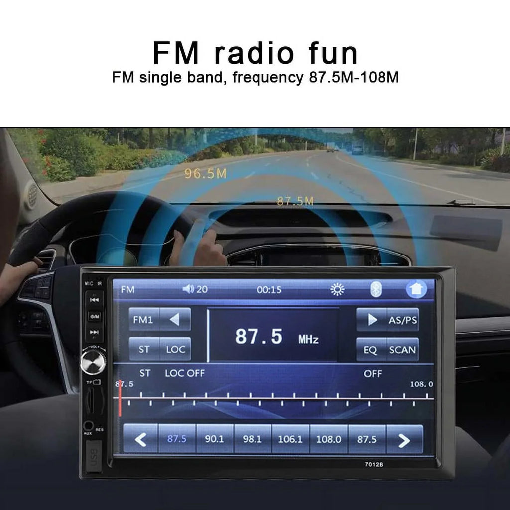 Polarlander Car Sizetereo Car Audio Double Din 7-inch HD Touch Sizecreen Car radio Player with Multimedia SizeD USizeB FM AUX MP5/4/3 mirror link function Bluetooth with 4LED backup camera