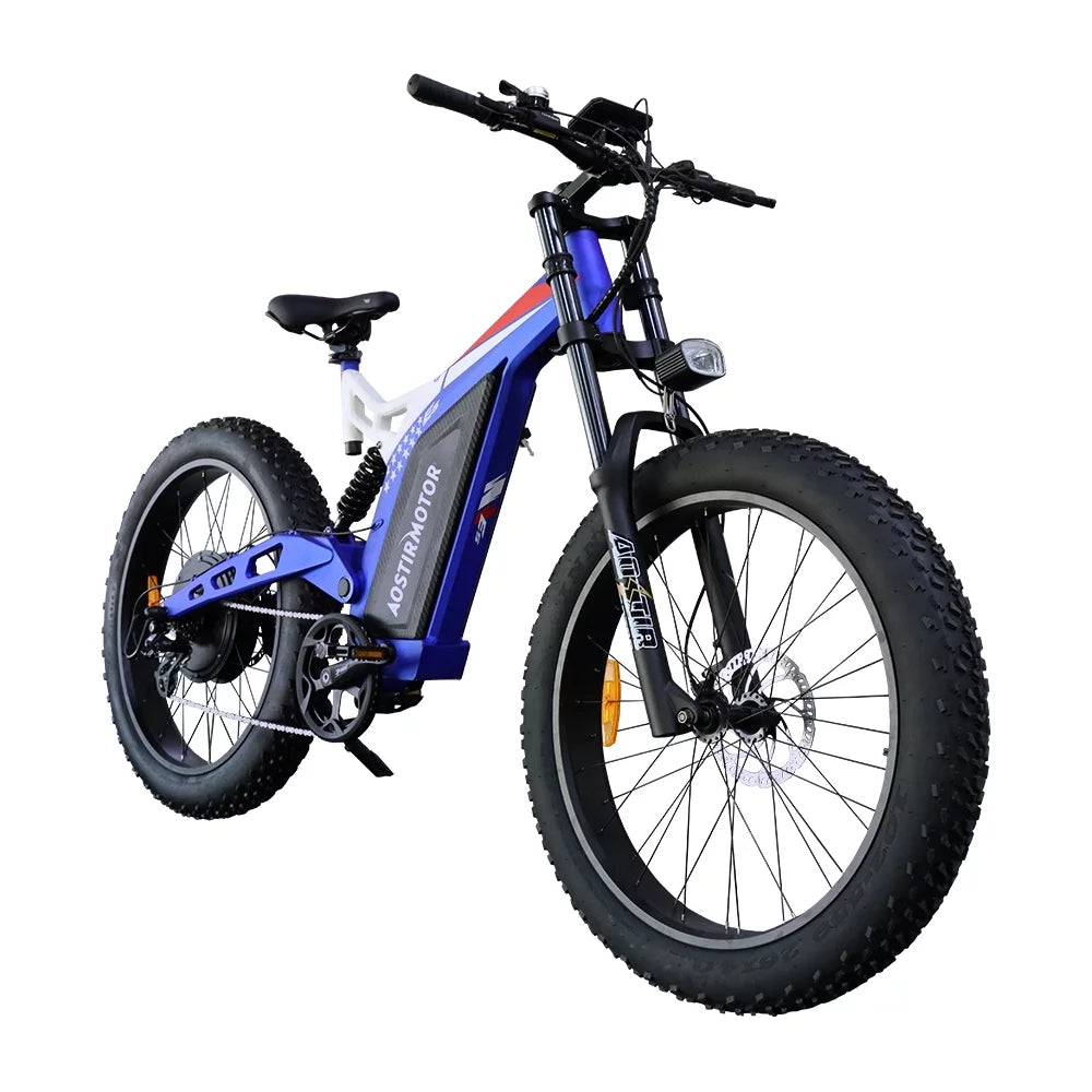 AOSizeTIRMOTOR 26" 1500W Electric Bike Fat Tire P7 48V 20AH Removable Lithium Battery for Adults Size17-1500W