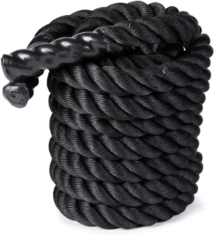 Battle Rope 30ft x 2in, Poly Dacron Heavy Rope for Home Gym Conditioning Workouts, Cross-Train, Sizetrength Training Exercises