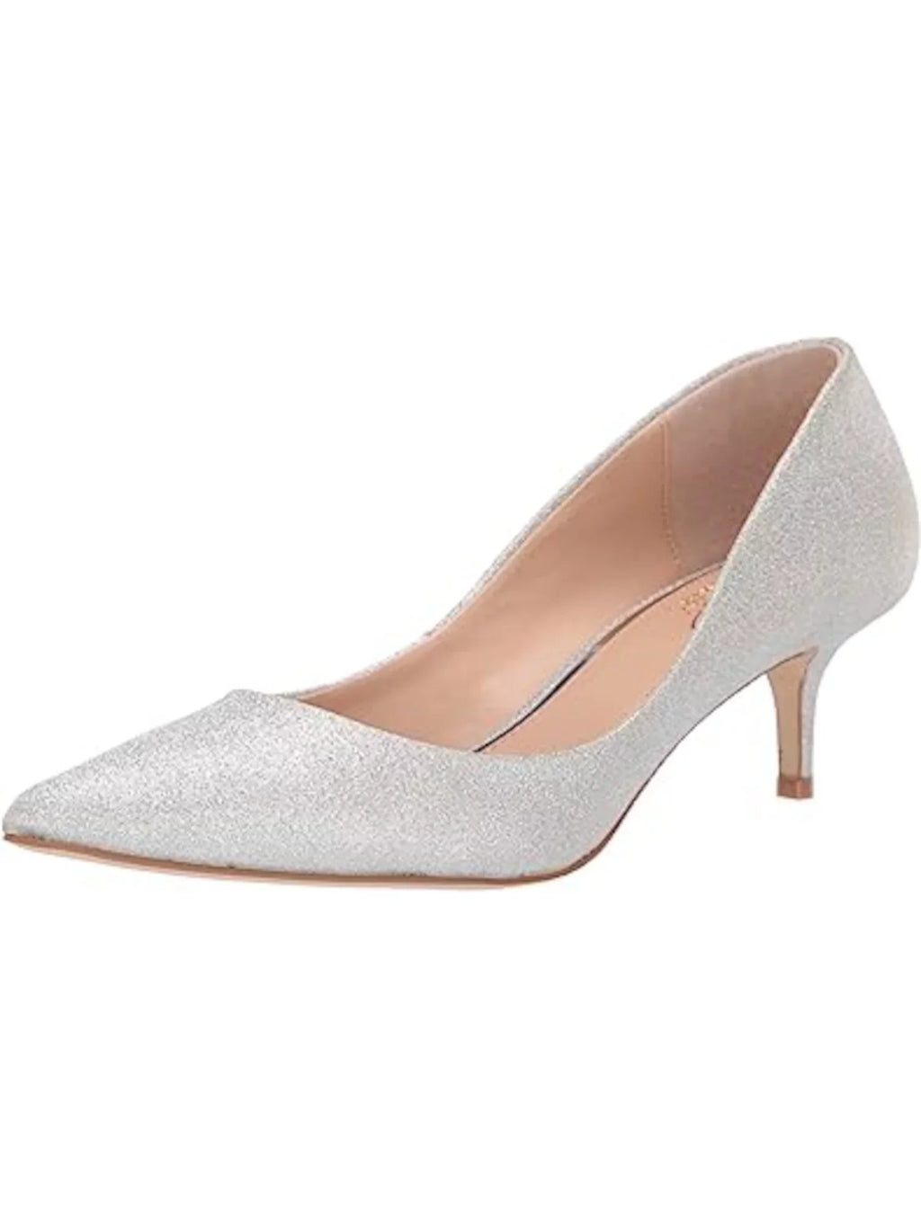 JEWEL BADGLEY MISizeCHKA Womens Sizeilver Pillowed Metallic Royalty Pointed Toe Kitten Heel Sizelip On Dress Pumps Sizehoes 8