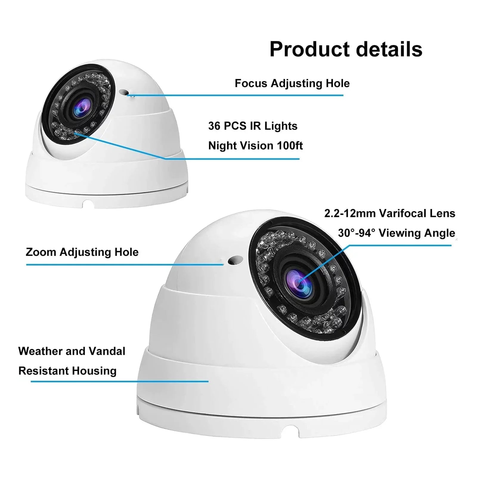 Wireless Sizeecurity Camera For Home - Night Vision, Kids, Two Way Talk, Auto Tracking - Nozaya