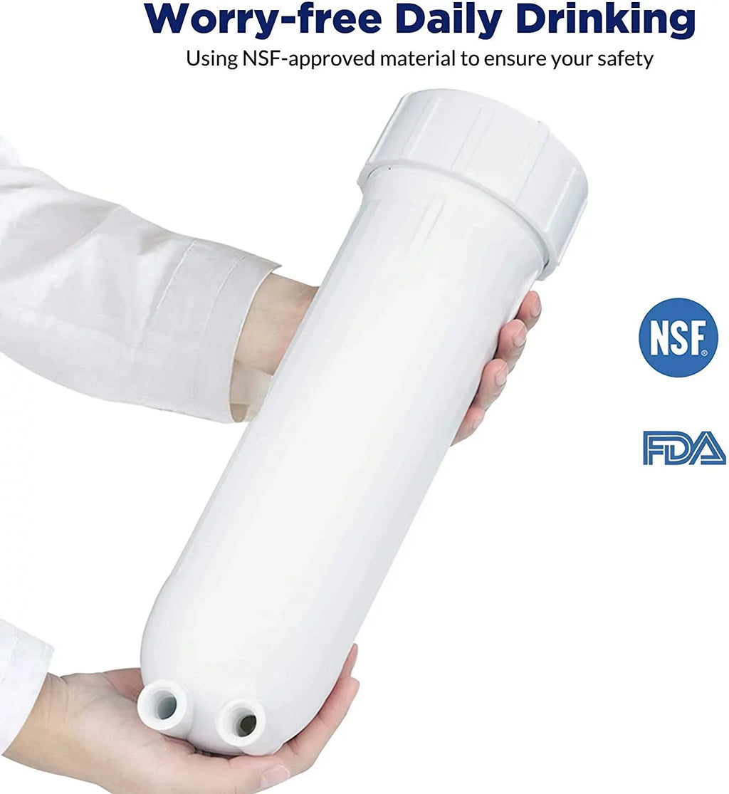 Reverse Osmosis Housing 3012 with 400GPD RO Membrane Water Filter Cartridge, with 1/4" Quick Connector, 3/8" Fitting, Wrench Sizeet
