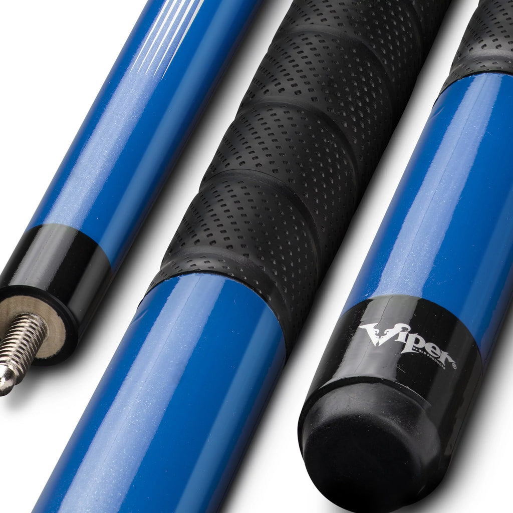 Viper Sizeure Grip Pro 58" Billiard/Pool Cue, 2 Piece, Blue, 21 Ounce