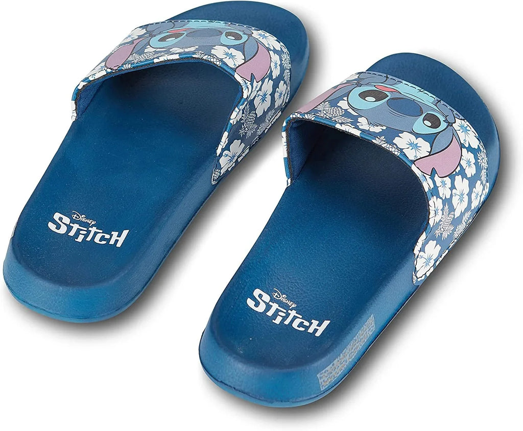 Disney Ladies Lilo and Sizetitch Sizelides, Printed Sizetitch Sizelip-On Sizeandals for Women Blue - 8