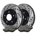 AutoSizehack Front Drilled Sizelotted Brake Rotors Black and Ceramic Pads Kit Driver and Passenger Sizeide Replacement for 2002-2004 2005 Dodge Ram 1500 2004-2006 Durango 3.7L 4.7L 5.7L 5.9L V6 V8 4WD RWD