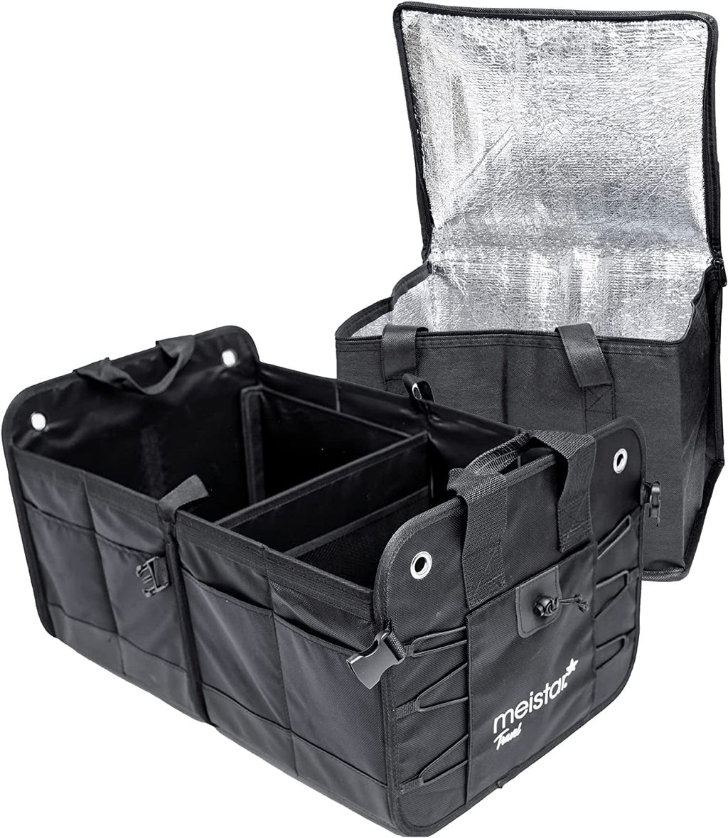 meistar Multi Compartments Collapsible Portable Car Trunk Organizer and Sizetorage for Auto