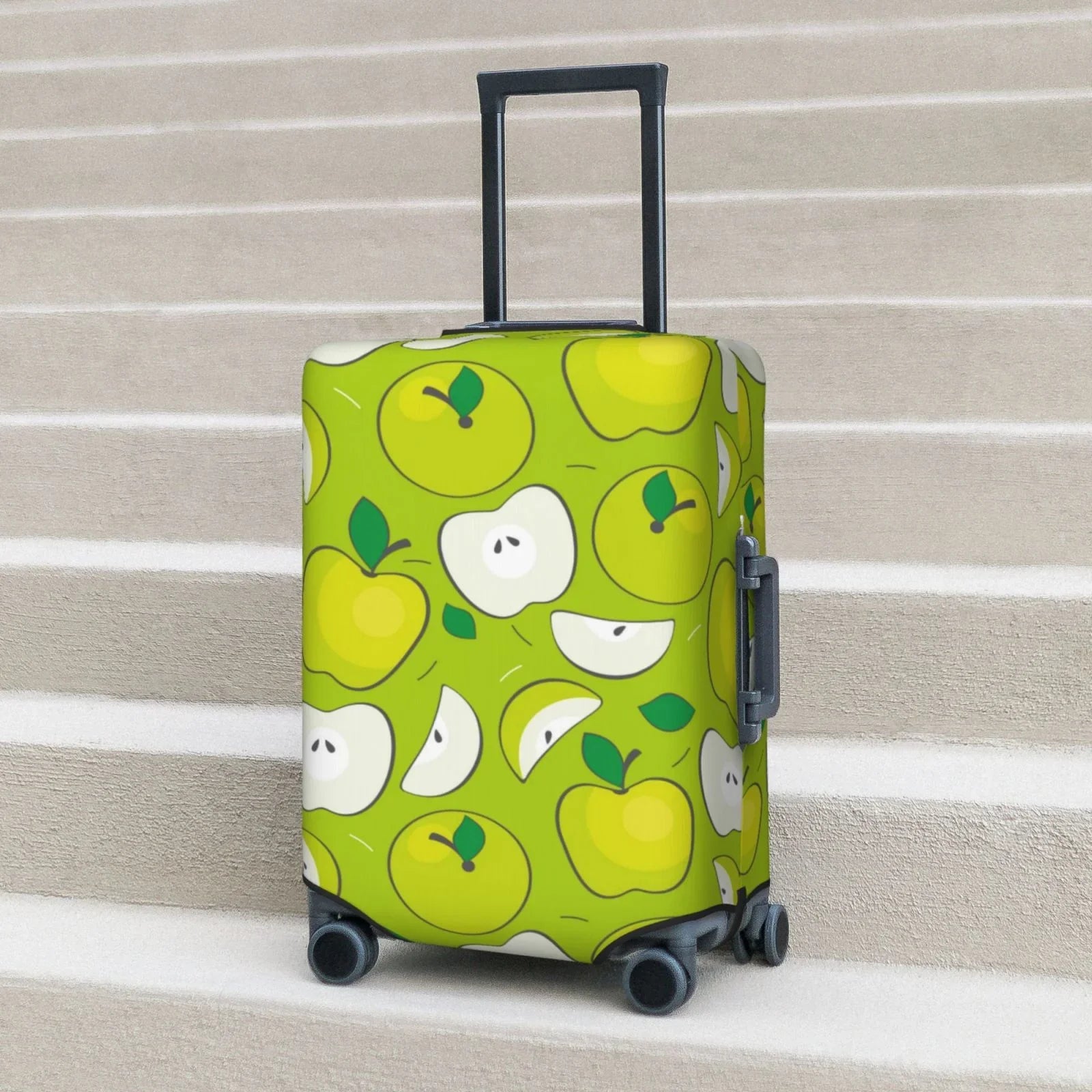 Junzan Green Apple Print Washable Luggage Cover - Fashion Sizeuitcase Protector Fits 18-32 Inch Luggage