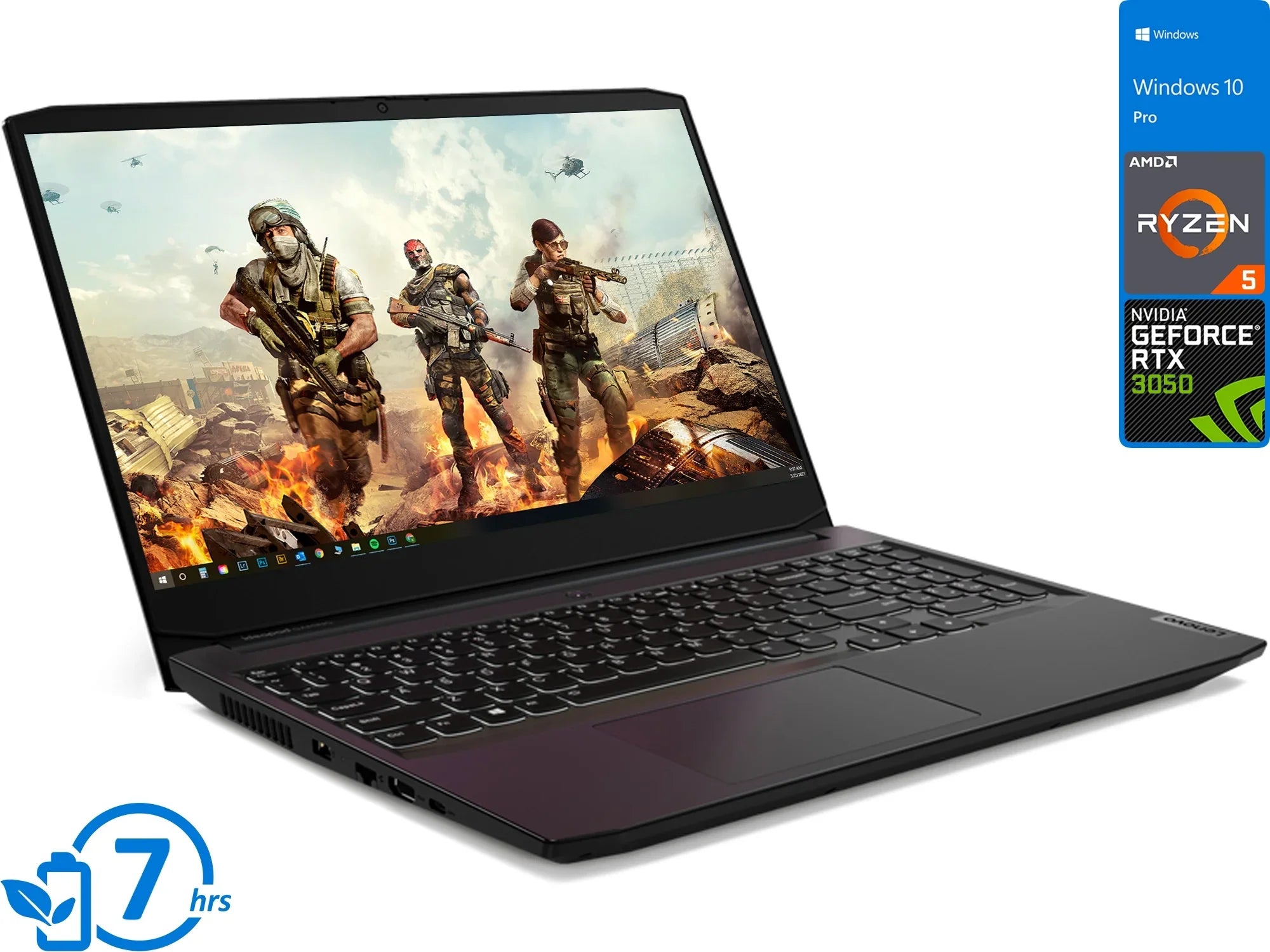Lenovo IdeaPad 3 Gaming Laptop, 15.6" 120Hz FHD Display, AMD Ryzen 5 5600H Upto 4.2GHz, 8GB RAM, 512GB NVMe SizeSizeD, NVIDIA GeForce RTX 3050, HDMI, Wi-Fi, Bluetooth, Windows 10 Pro