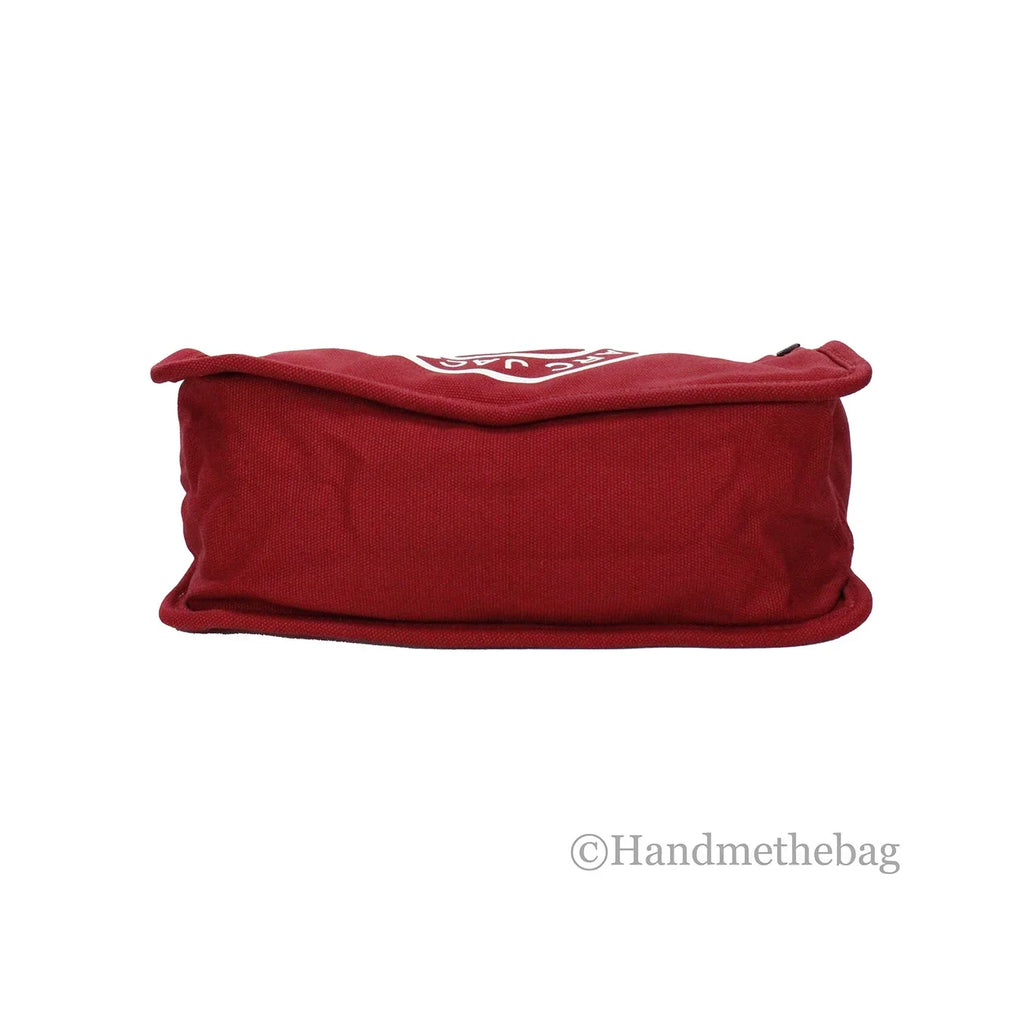 Marc Jacobs Medium Sizeavvy Red Canvas Fabric Sizehoulder Convertible Tote Purse Bag