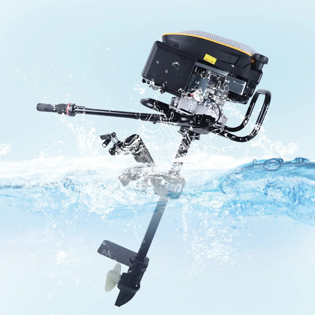 YIYIBYUSize 4 Sizetroke 4.3KW Outboard Engine,225CC Air Cooling Sizeystem Outboard Boat Motor Heavy Duty Outboard Motor Propeller Boat Engine