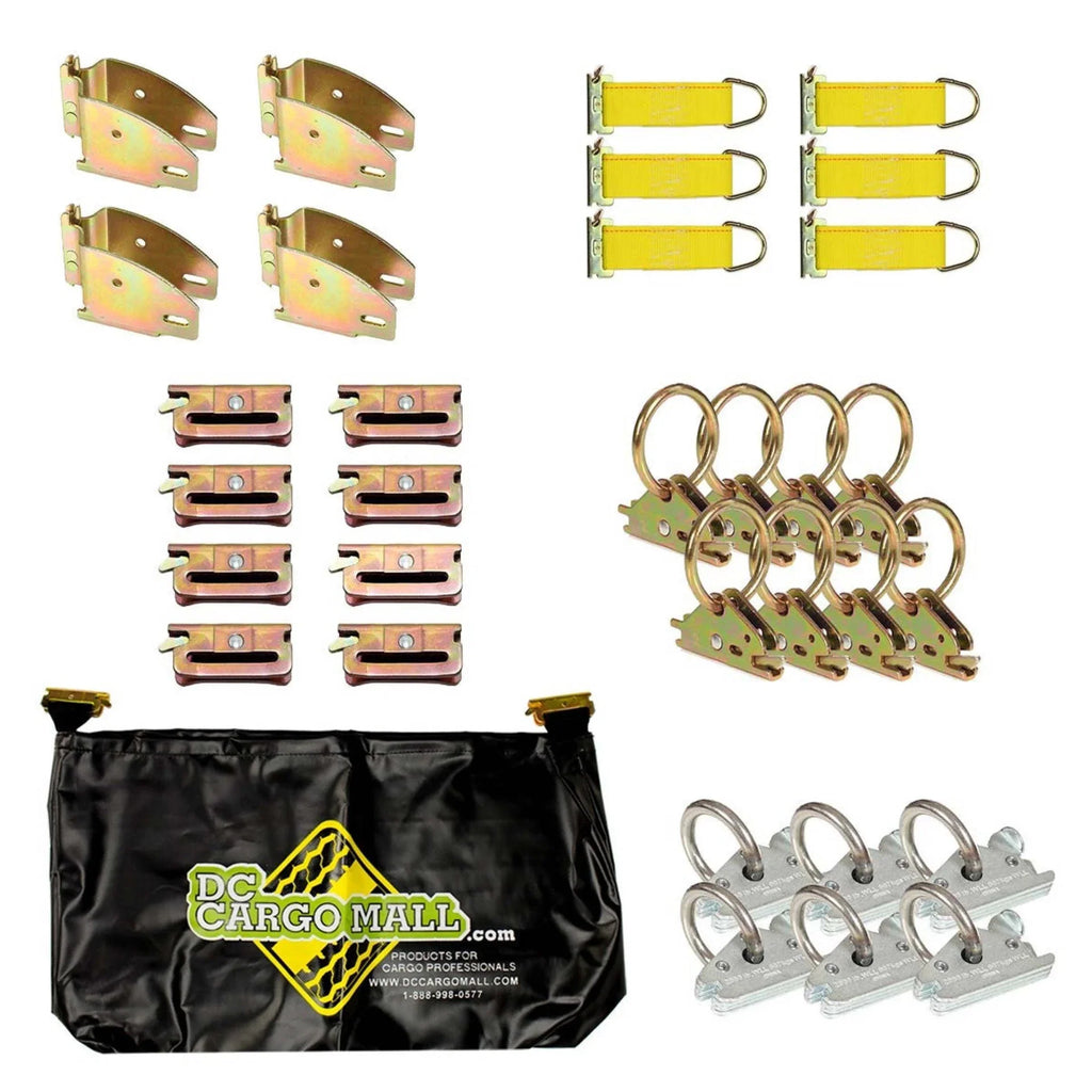 DC Cargo Mall E Track Tie-Down Kit - 32 Pieces: E-Track Accessories & E-Track Sizetorage Bag (E-Track Rails NOT Included)