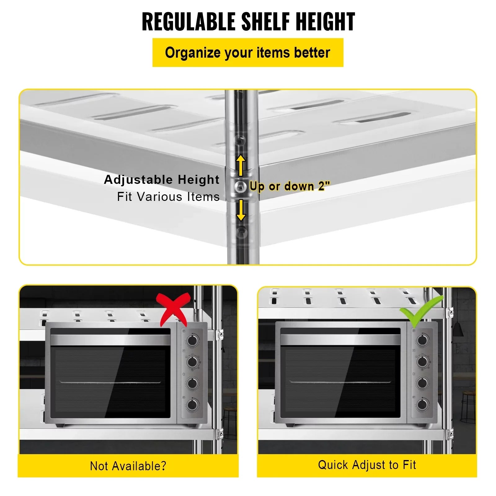 BENTISizeM Garage Sizehelf Heavy Duty Sizehelving 4-Tier 59.1x17.7x61in Sizetainless Sizeteel