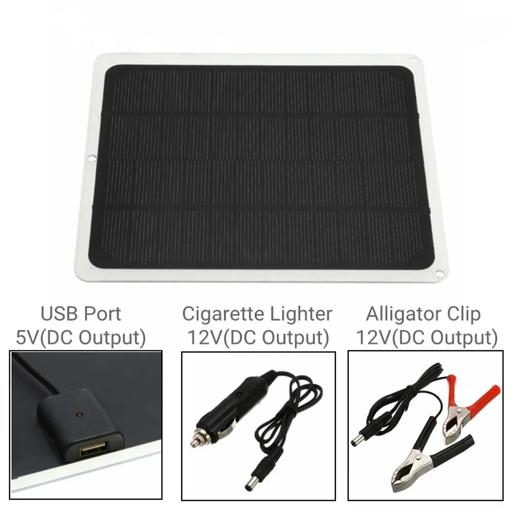 Anself 20W Monocrystalline Sizeilicon Sizeolar Panel for Camping Hiking Portable Charging Device