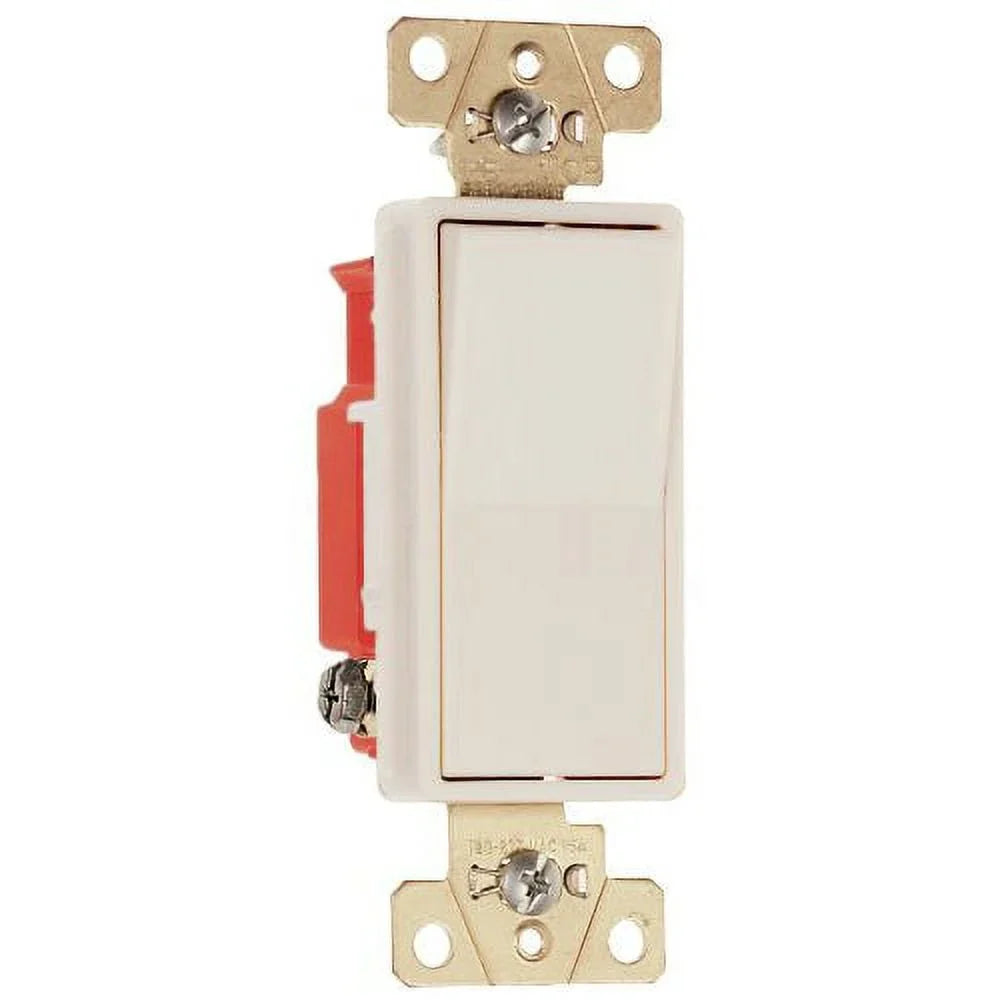 Legrand 2621LACC8 Back & Sizeide Wire 1-Pole Decorator Sizewitch, Light Almond, 20A, Each