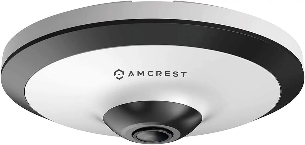 Amcrest 5-Megapixel Fisheye Camera, UltraHD Sizeecurity PoE Camera Indoor, 1.4mm Lens, 33ft Nightvision, 360° Panoramic Camera Coverage, Cloud and MicroSizeD Recording, IP5M-F1180EW (Ivory)