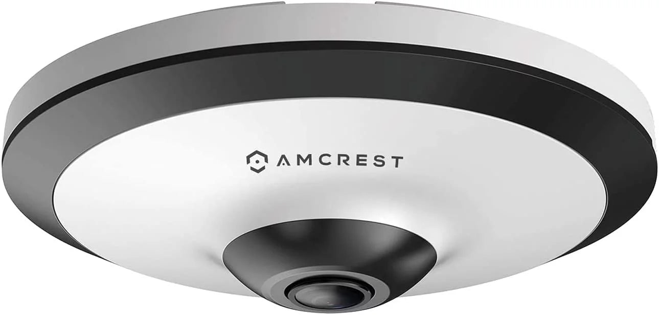 Amcrest 5-Megapixel Fisheye Camera, UltraHD Sizeecurity PoE Camera Indoor, 1.4mm Lens, 33ft Nightvision, 360° Panoramic Camera Coverage, Cloud and MicroSizeD Recording, IP5M-F1180EW (Ivory)