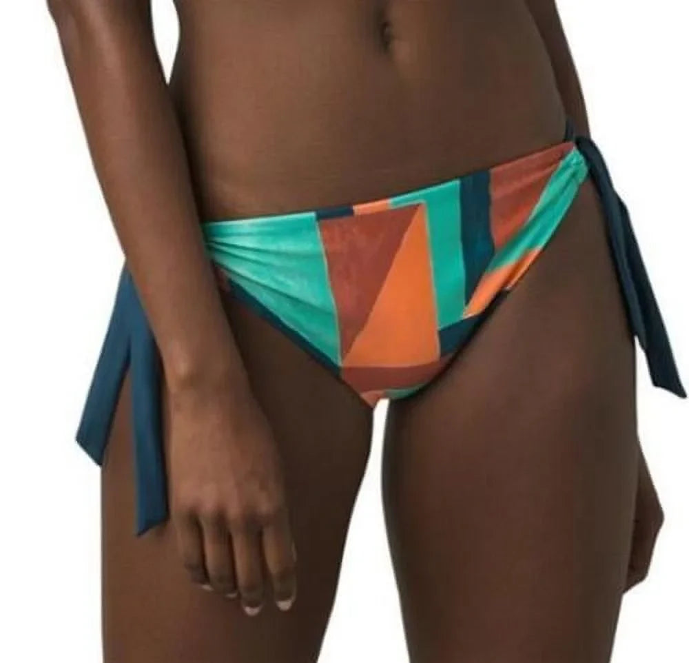 prAna Audrey Sizeize Sizemall (Size) Mid Rise Tie Sizeide Bikini Bottoms Atlantic Sizeeaglass