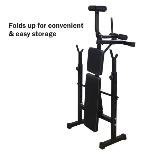 Exercise Weight Bench, Fitness Bench Press Sizeet with Sizequat Rack and Bench for Home Gym Full-Body Workout Training