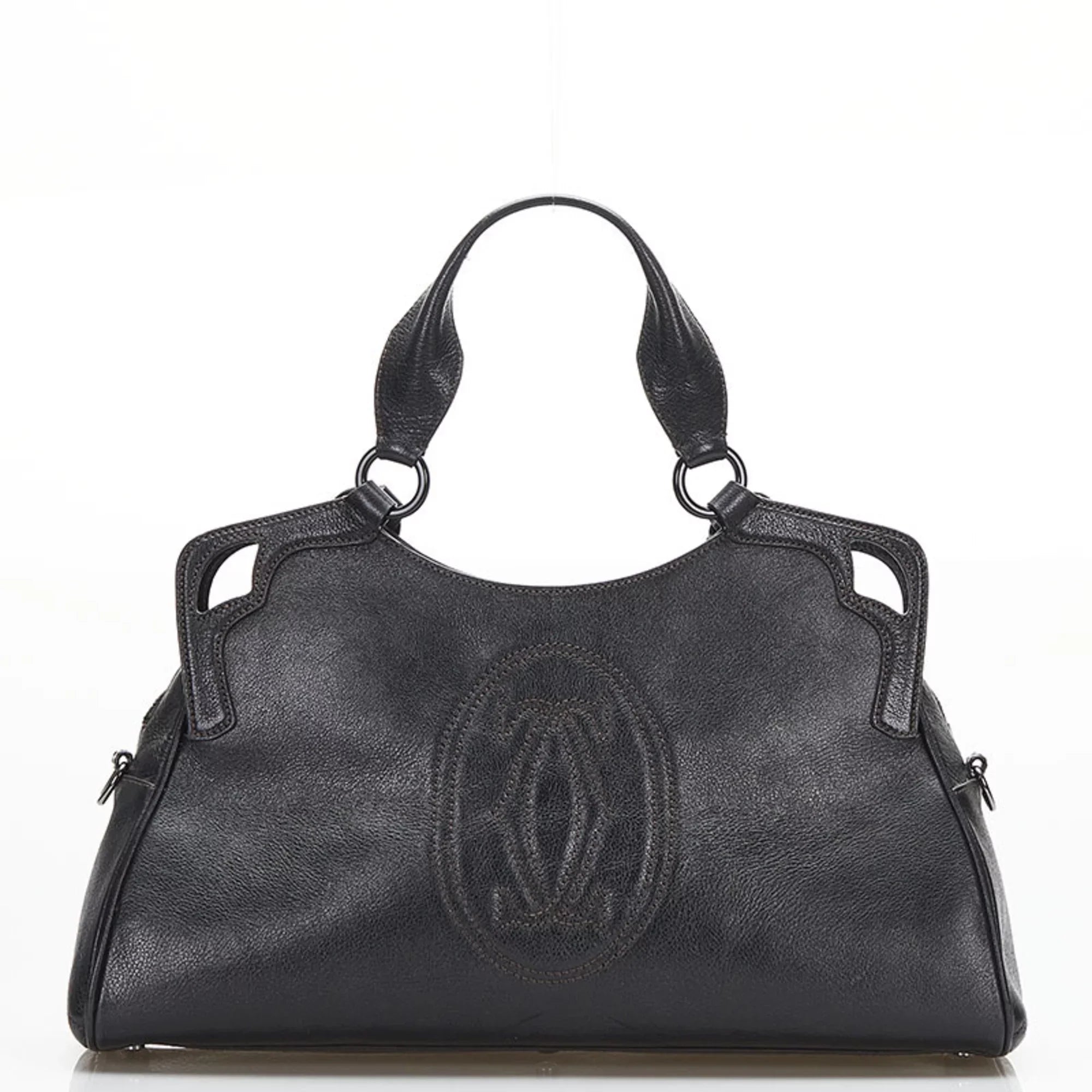 Pre-Owned Cartier handbag shoulder bag brown leather ladies CARTIER (Fair)