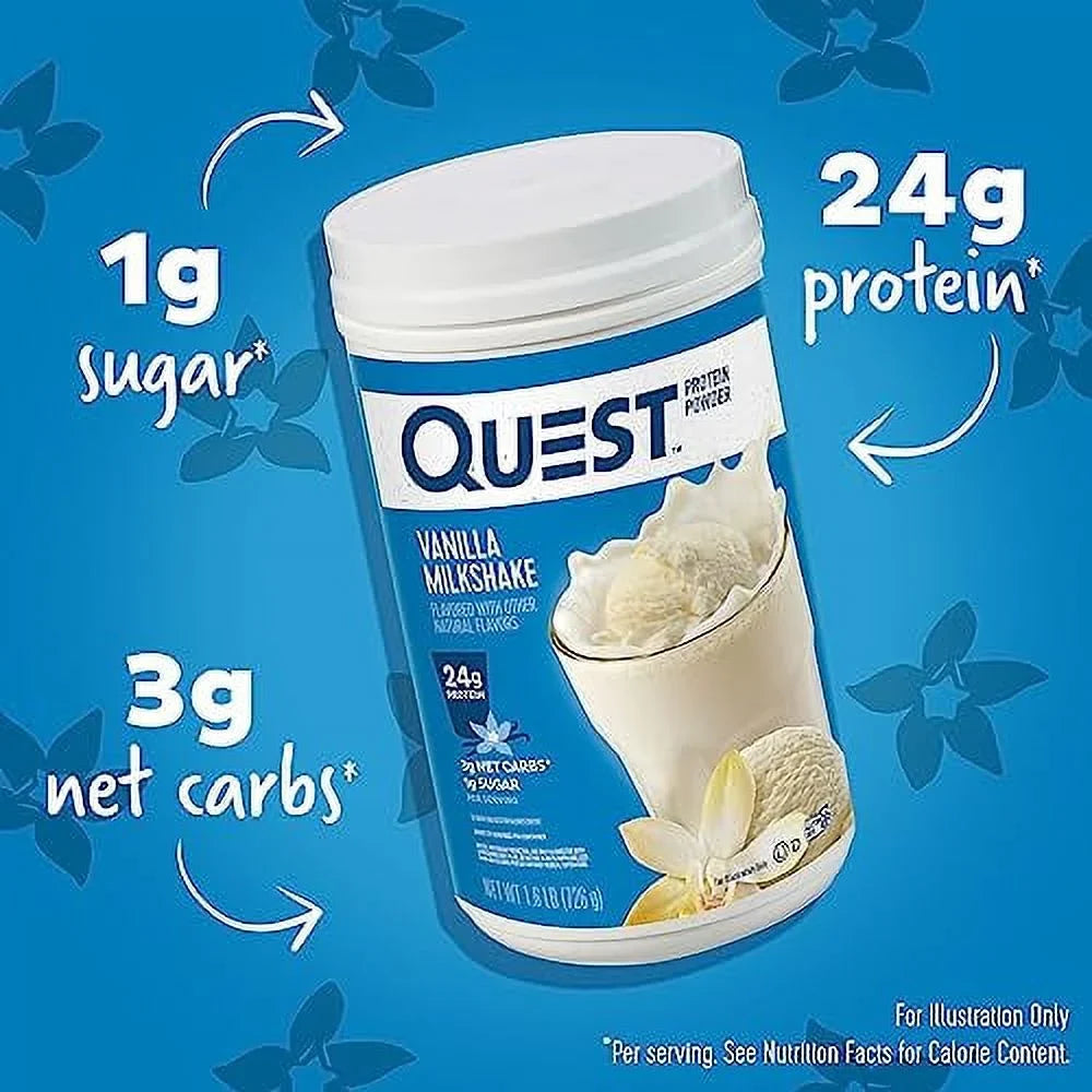 Quest Protein Powder, Vanilla Milkshake, 24g Protein, 1.6 lb., 25.6 oz