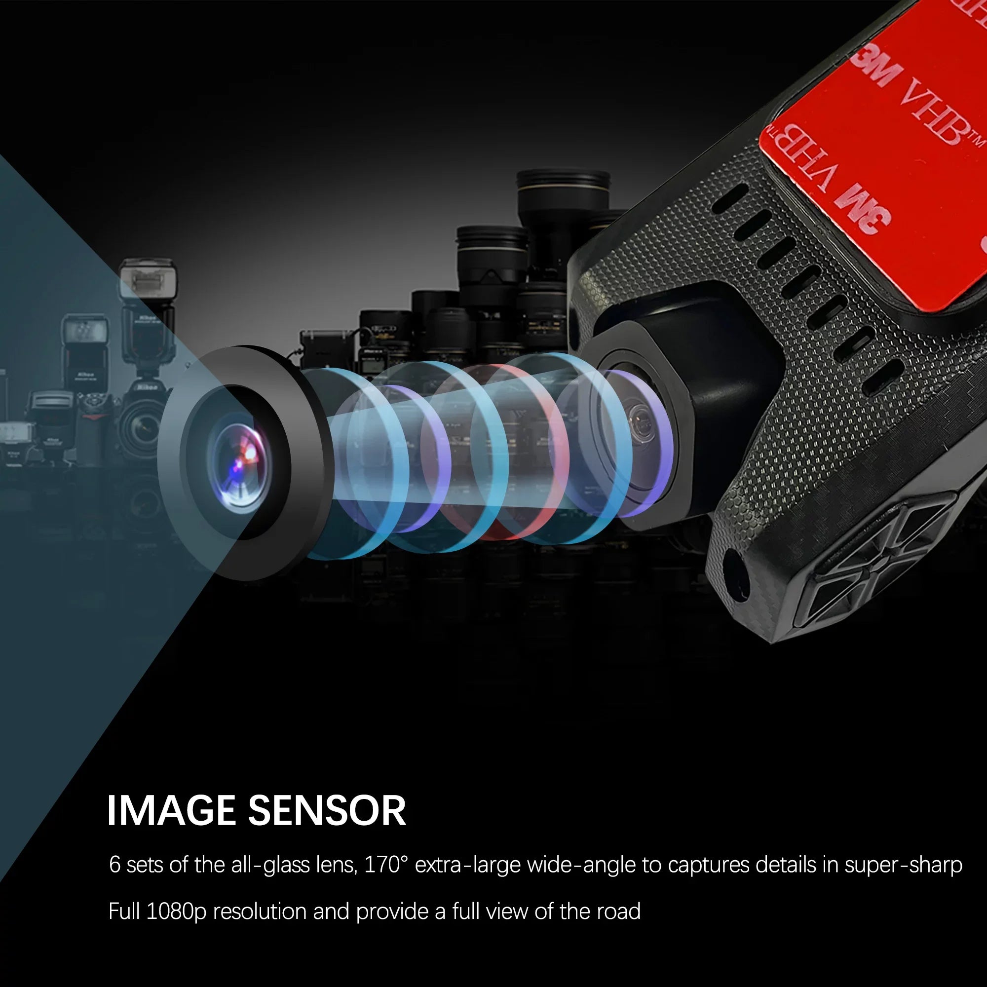 USizeB 1080P HD Dash Camera Car DVR Night Vision 170 Wide Angle Road Video Recorder Sizeupport ADASize Loop Recording