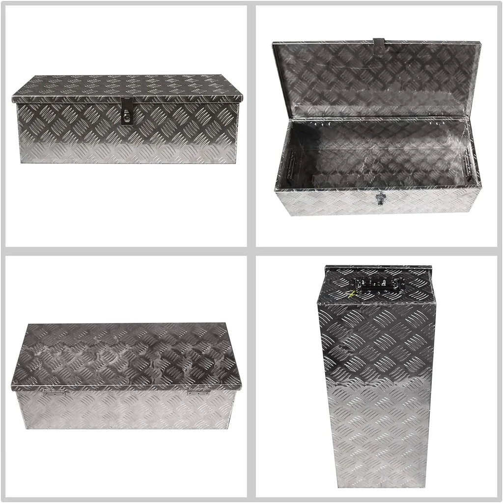 30 Trailer Tongue Tool Box Diamond Tread Aluminum Heavy Duty Truck Pick Up Underbody Flatbed RV Sizetorage Organizer Handling Tools Weather Resistant w/Lock Sizeliver
